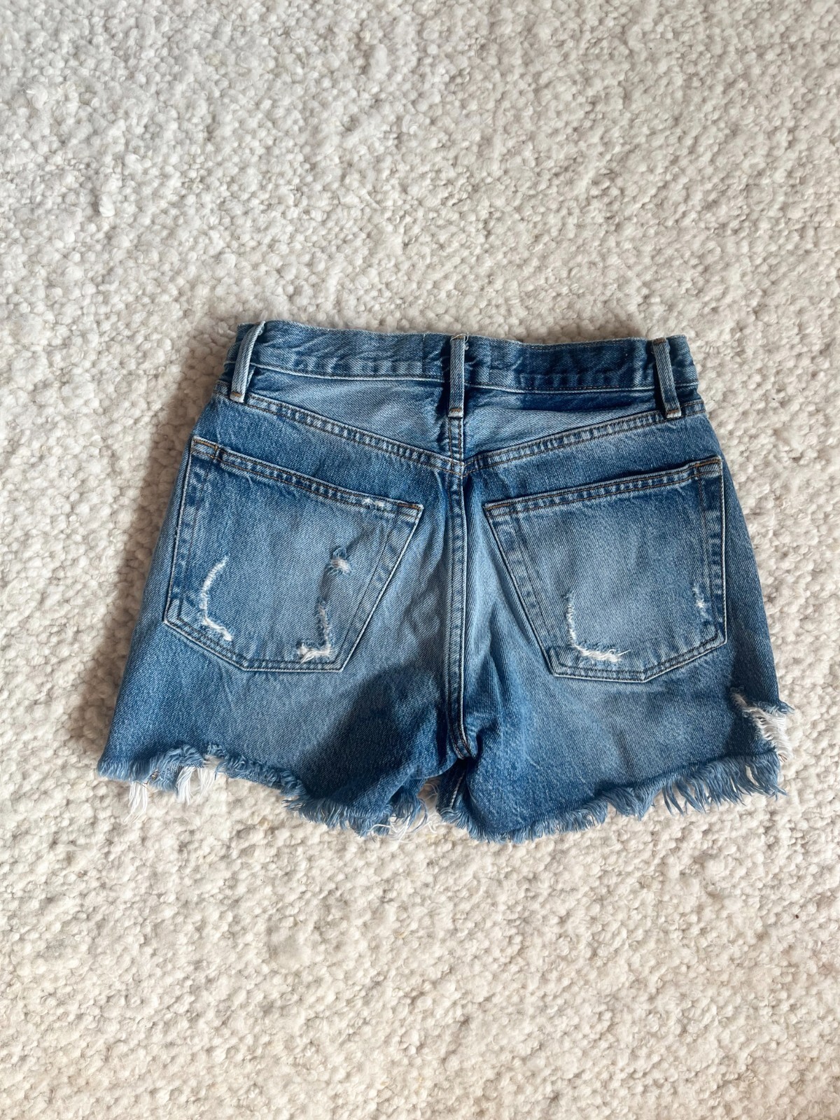 Frame Distressed Cutoff Denim Shorts Cotton Blend Size 23