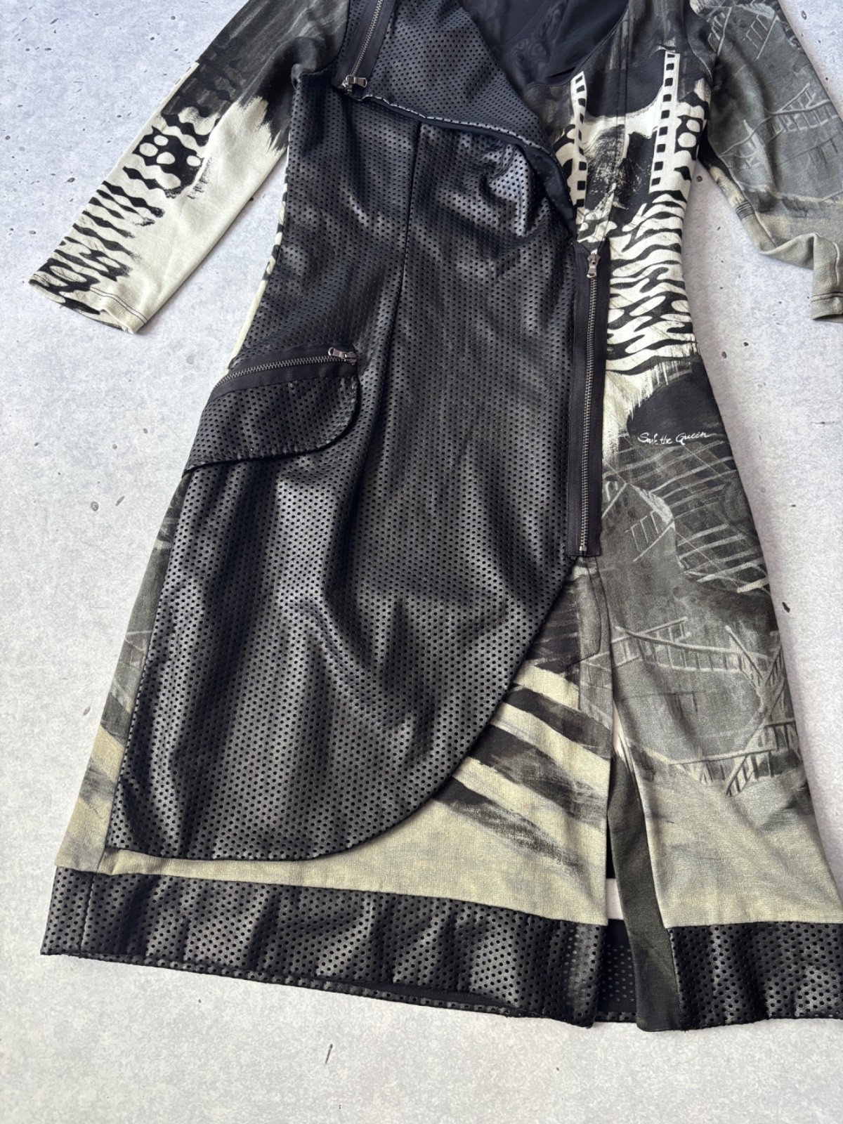 Save The Queen Abstract Print Gothic Midi Dress Italy Size M