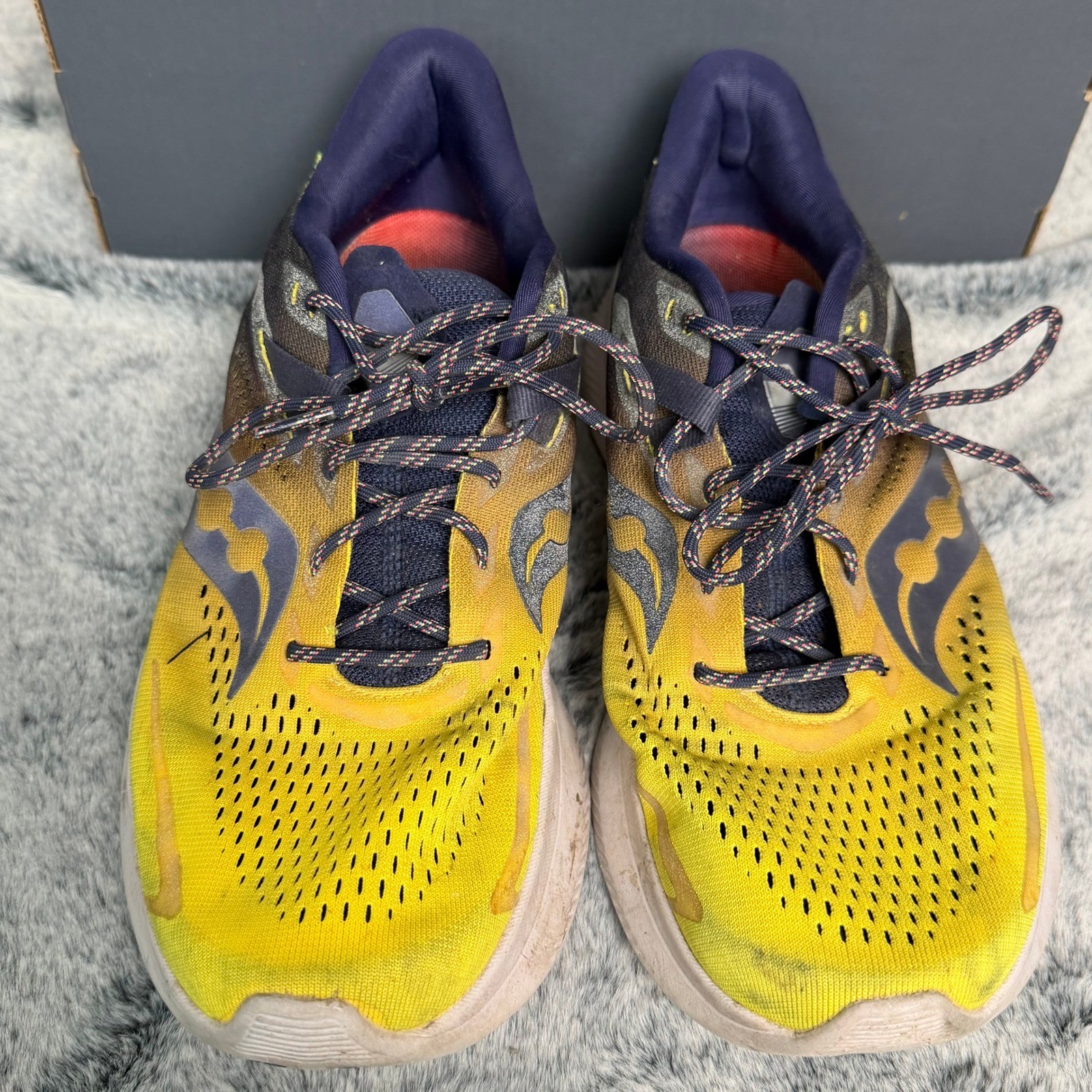 Saucony Ride 15 Mens Running Shoes Yellow Navy S20729-16 Size 9.5