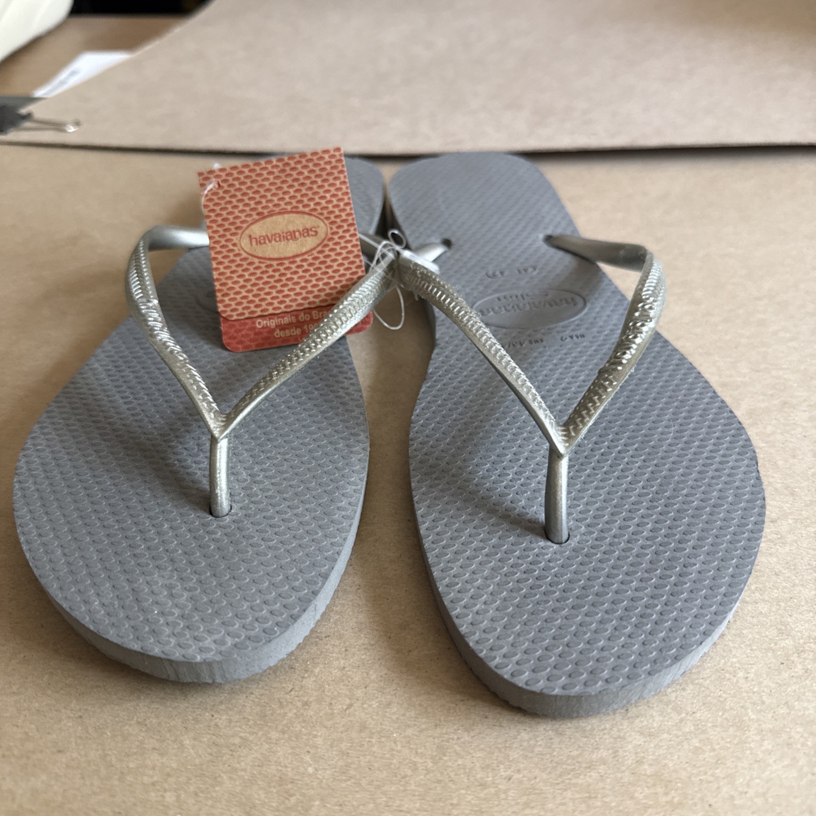 Havaianas Slim Grey Silver Flip Flops EU 41/42 – New