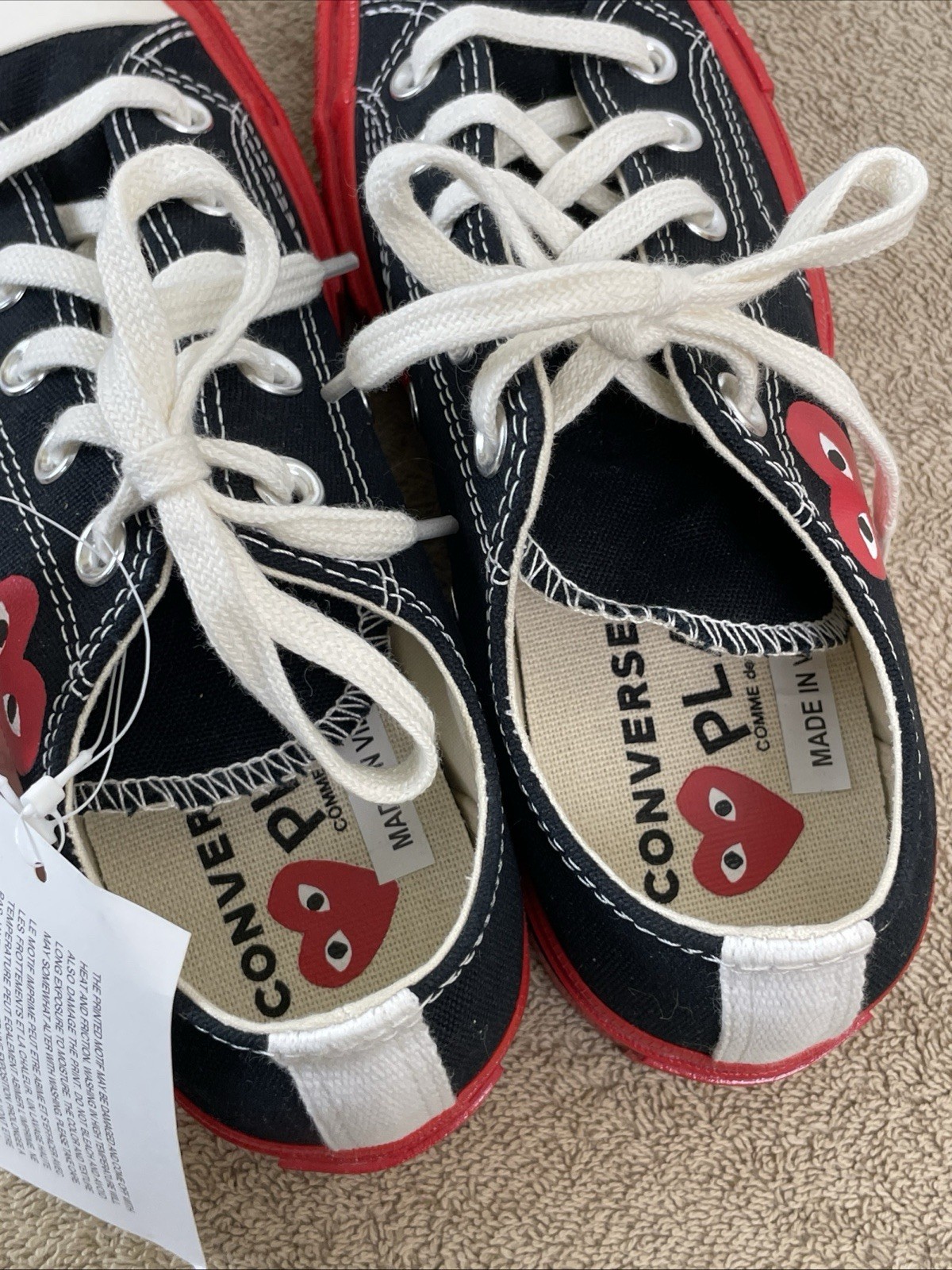 Converse Chuck 70 Play Comme Des Garcons Low Black Sneakers Mens 4 / Womens 6