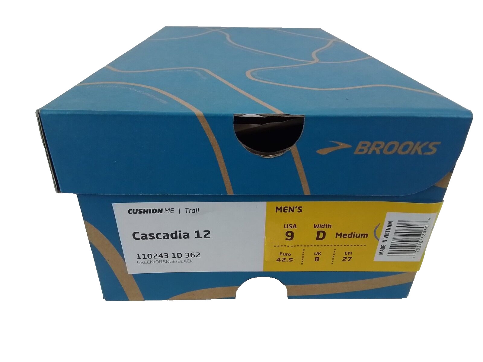 Brooks Cascadia 12 Trail Green / Orange / Black New In Box