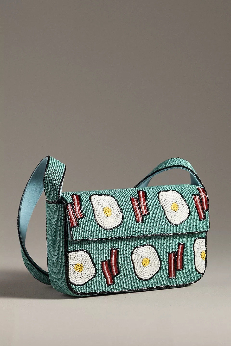 Anthropologie The Fiona Beaded Bag Food & Drink Edition Eggs Bacon – NWT