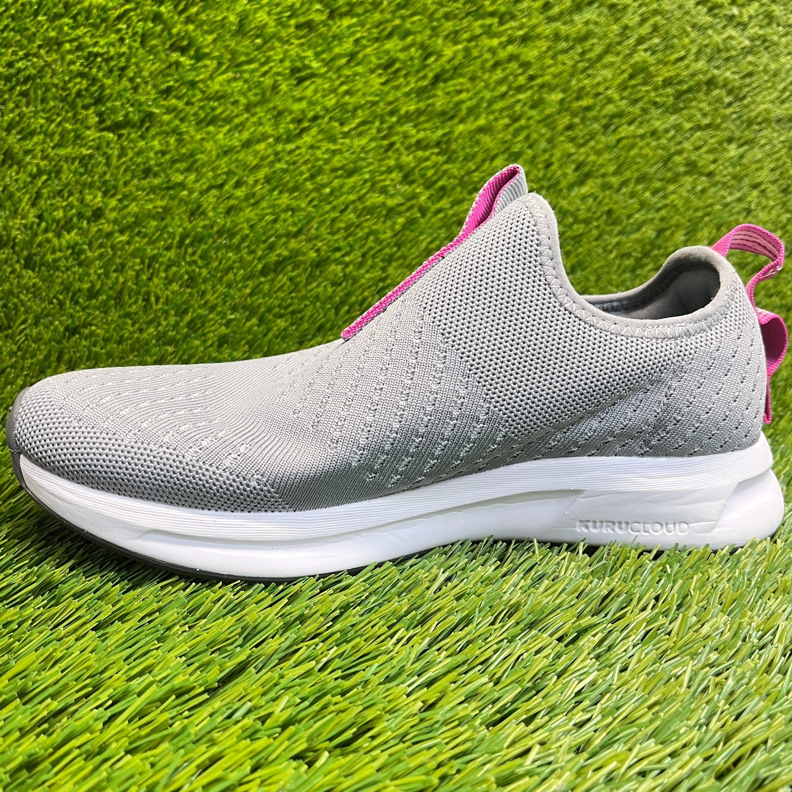 Kuru Atom Womens Size 8 Gray Purple Athletic Walking Slip On Shoes Sneakers