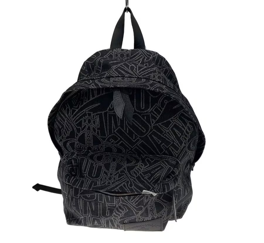 Vivienne Westwood Anglomania Backpack Black Canvas Nylon Women Rucksack