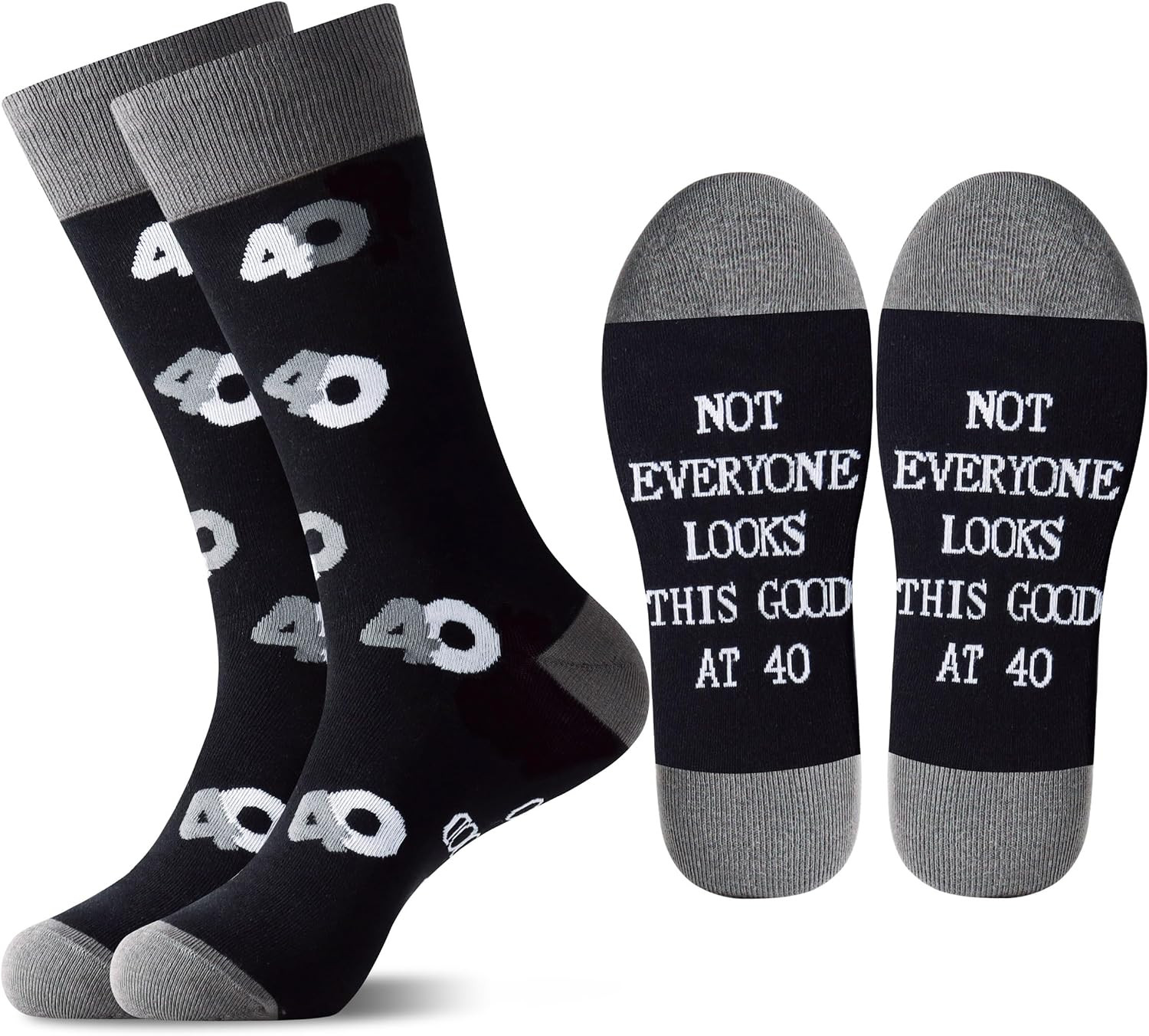 30Th 40Th 50Th 60Th 70Th Birthday Gifts for Men Black Crew Cotton Socks