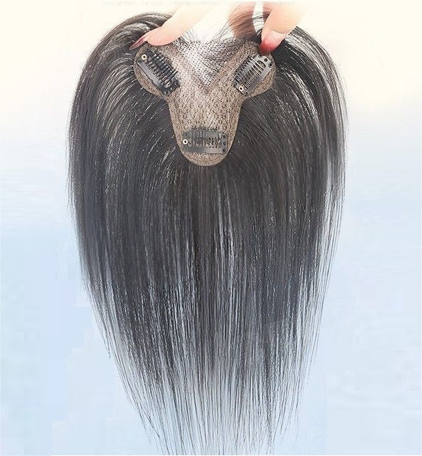 3.13″x4.3″Traceless Front Lace 100%Human Hair Hairline Topper Cover Head Top 10″