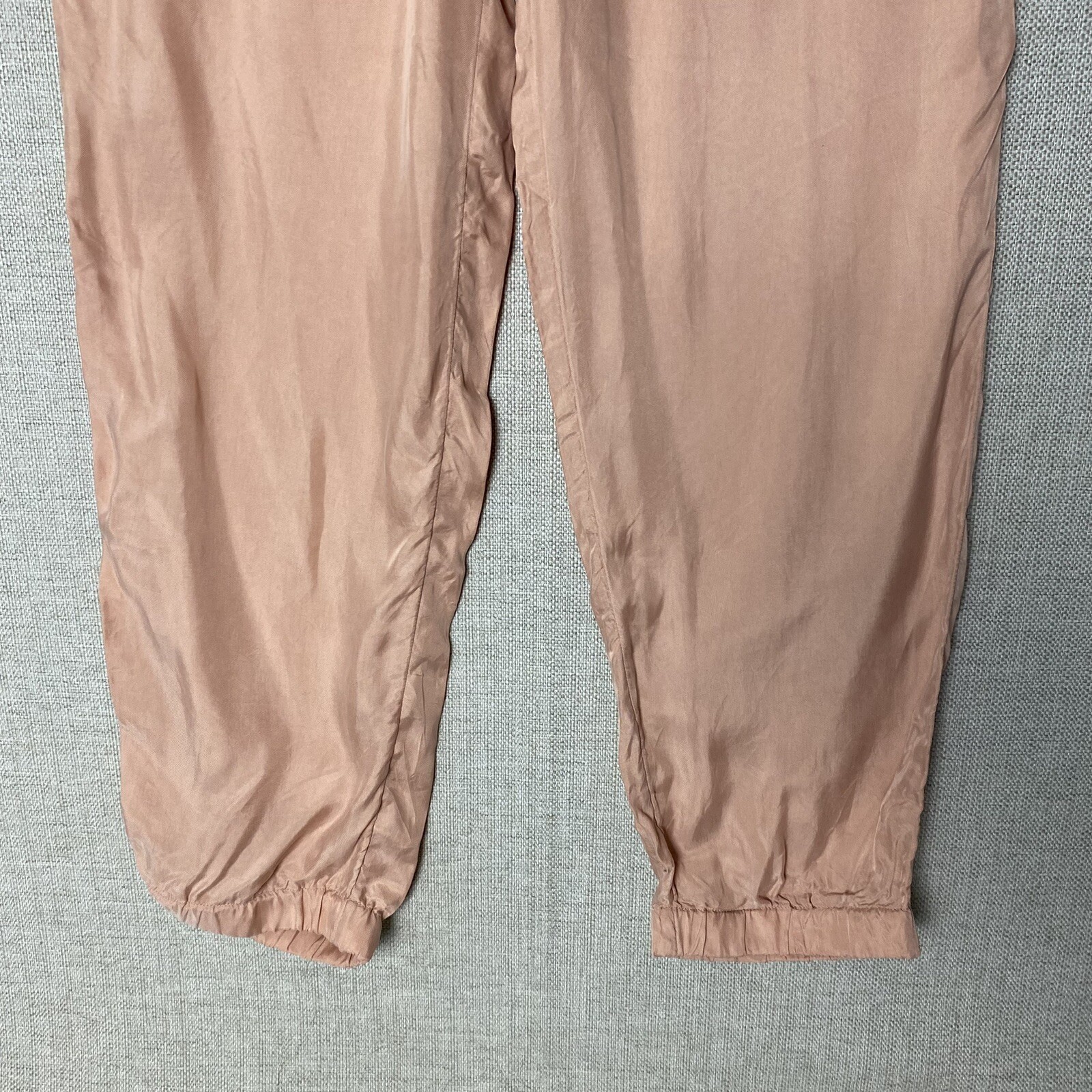 J Crew Eco Cupro Jogger Pants Size 8 Warm Taupe Drawstring Smooth Feel Elastic