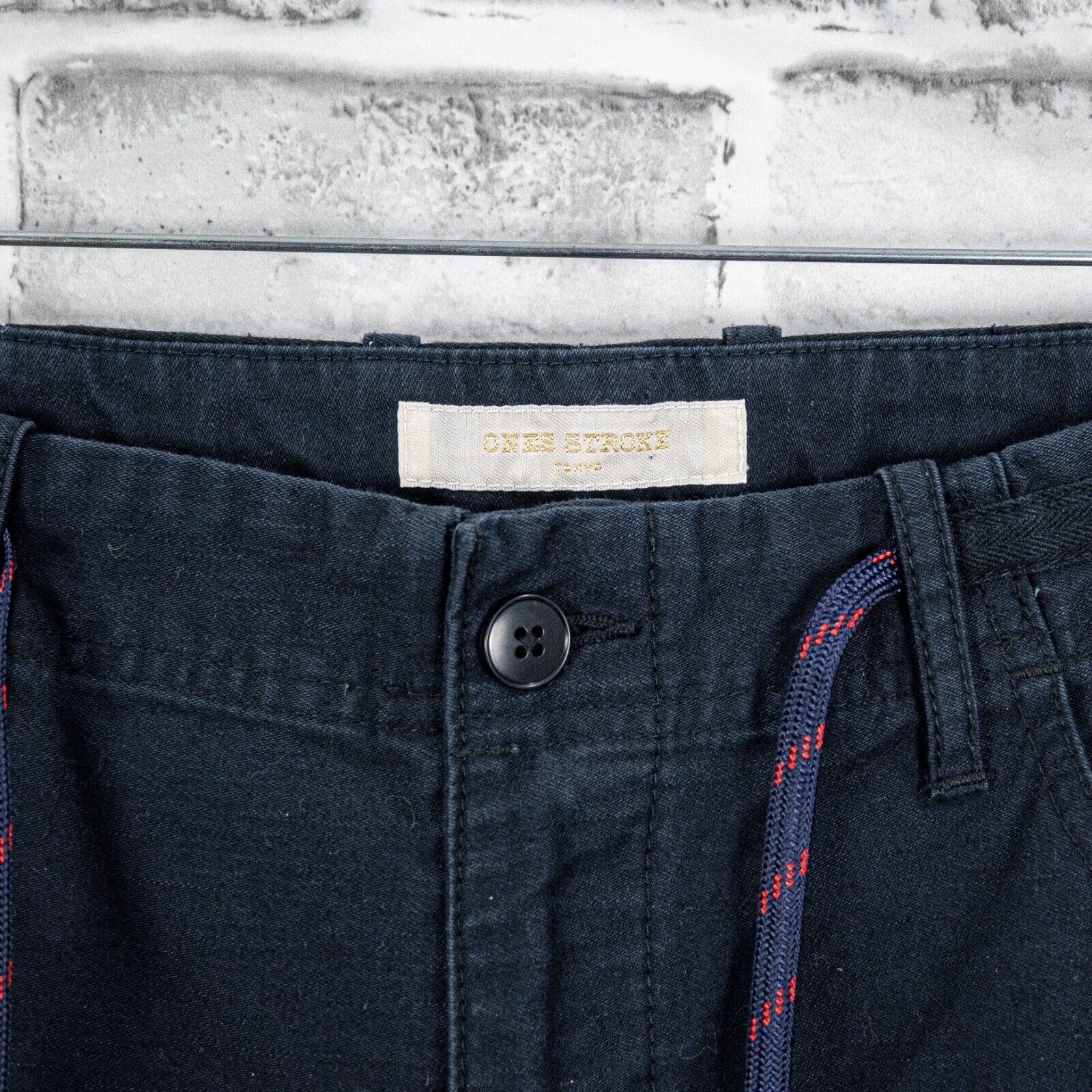ONES STROKE Tokyo Men’s Drawstring Trouser Pants Navy front Black back 6