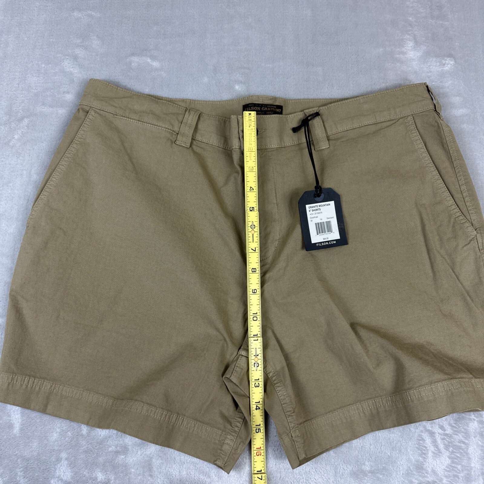 Filson Granite Mountain 6″ Shorts Men’s Size 38 20190979 Gray Khaki Beige