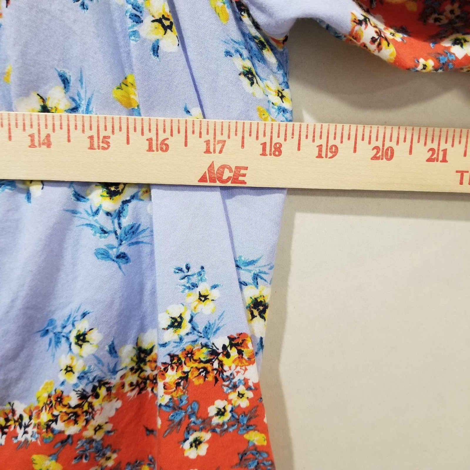 Fig and Flower Blouse Womens XL Multicolor Floral Boho Peasant Rayon Patchwork