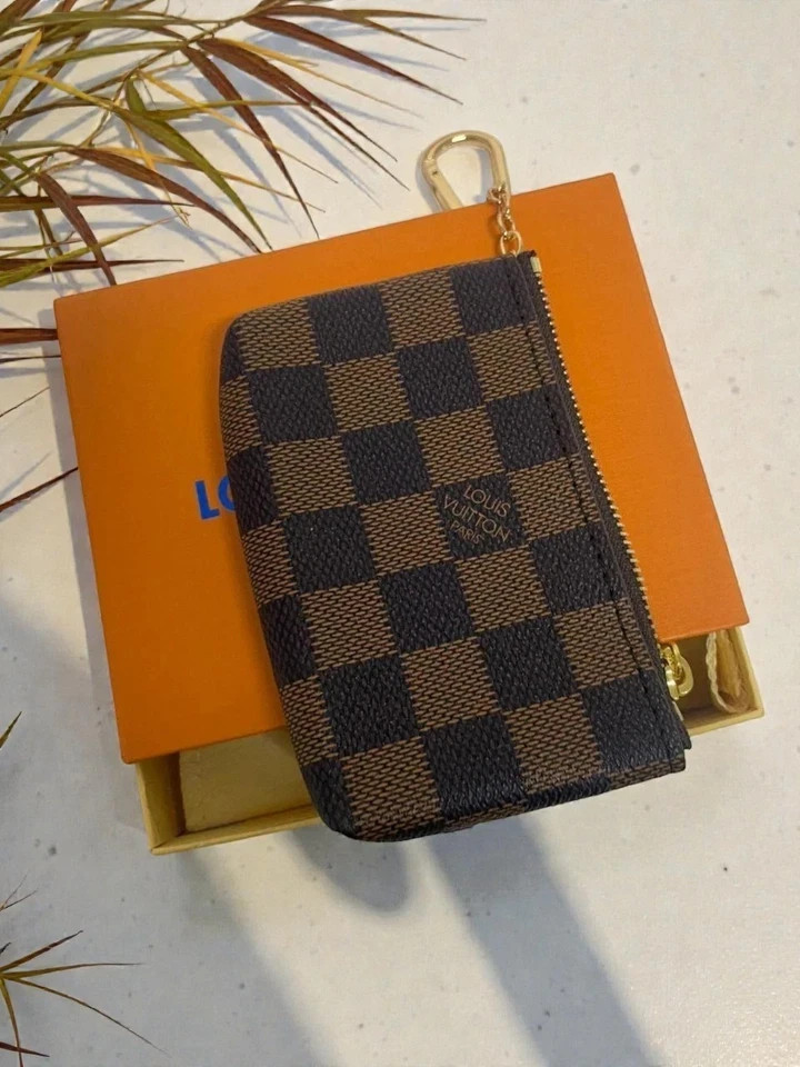 Louis Vuitton Ebene Damier Pochette Cles Coin Purse Key Case US Fast Delivery