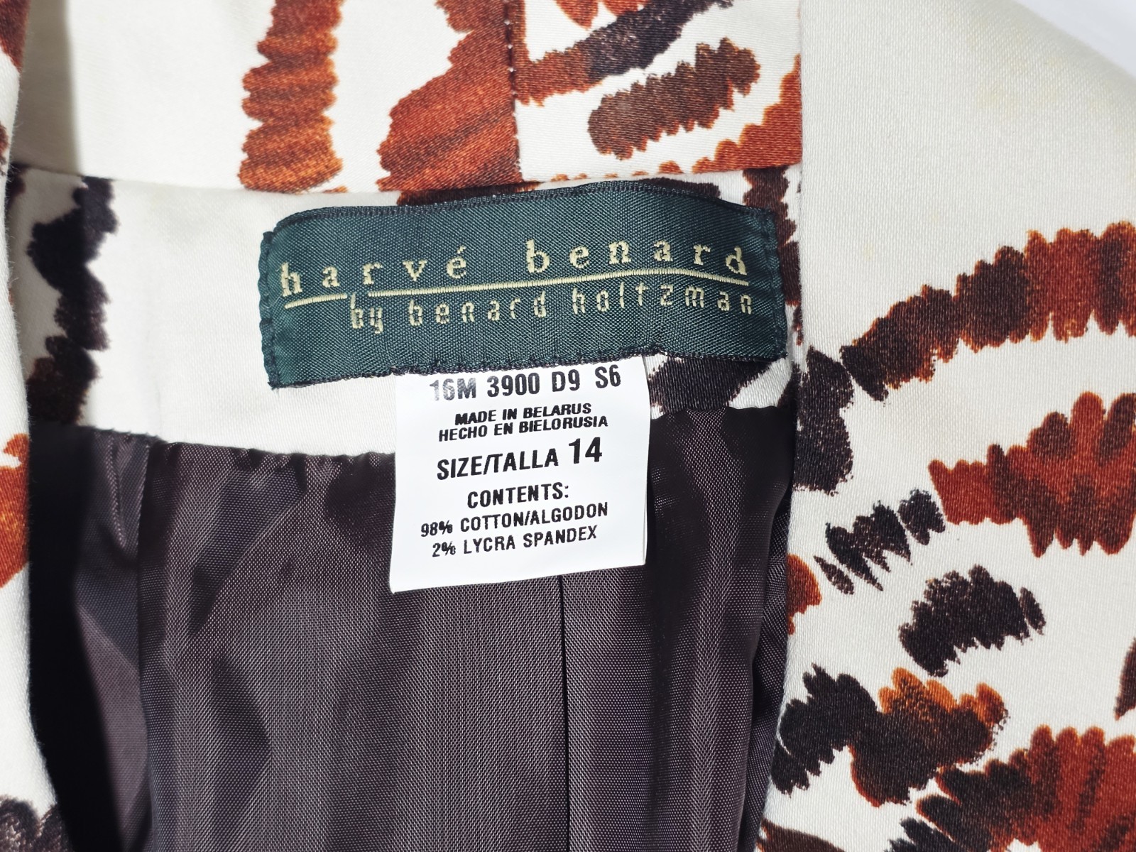 HARVE BENARD Womens Tan Brown Button Front Jacket Size 14 NWT