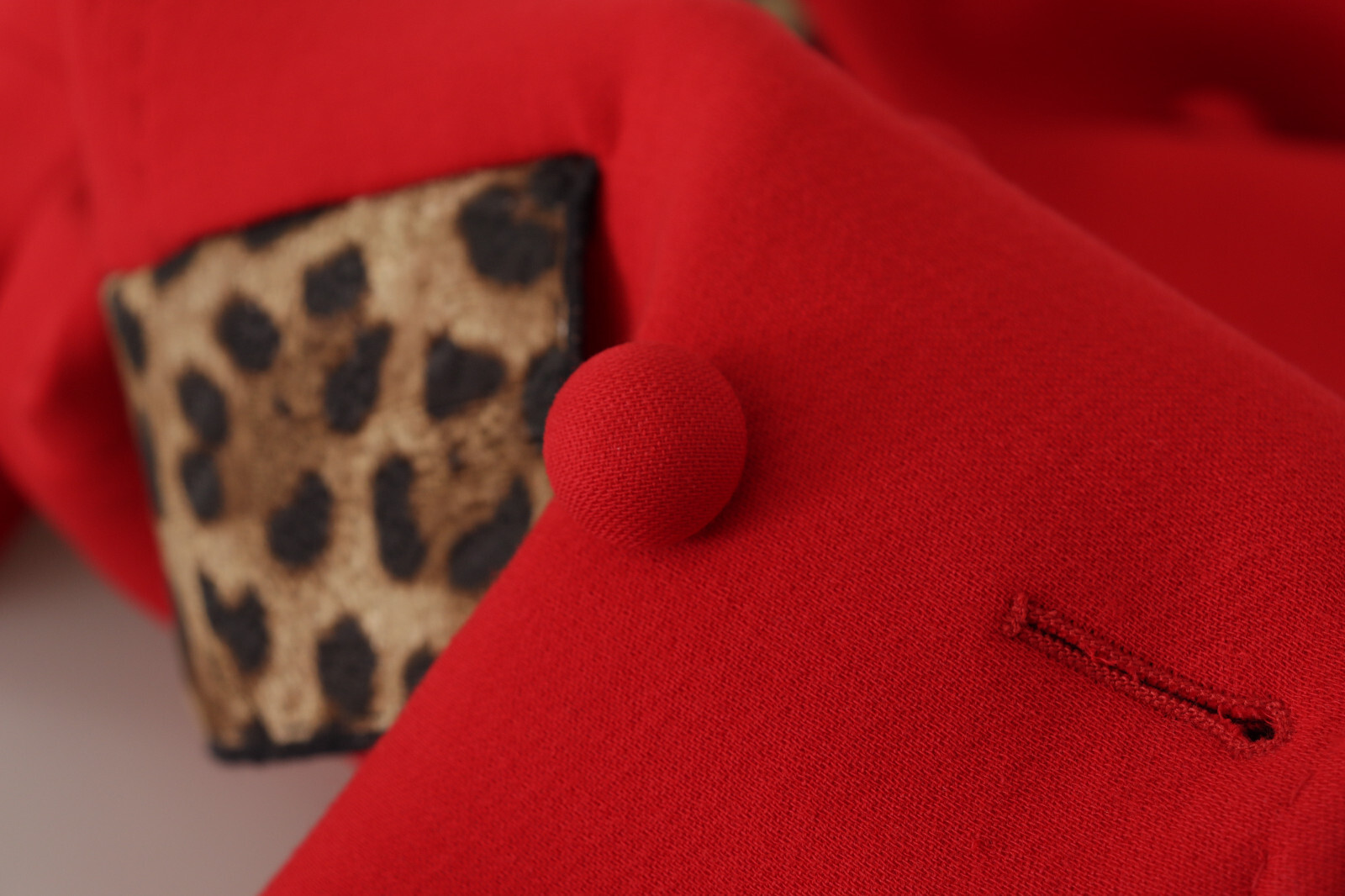 DOLCE & GABBANA Jacket Red Leopard Wool Trenchcoat IT36 / US2 / 2XS RRP $4500
