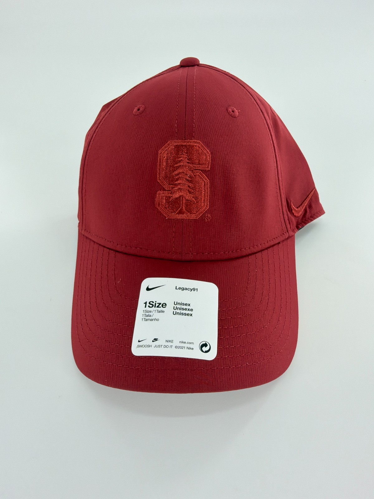 Nike Stanford Legacy91 Cap OSFM Crimson Dry Performance 2.0 Team Hat New Unisex