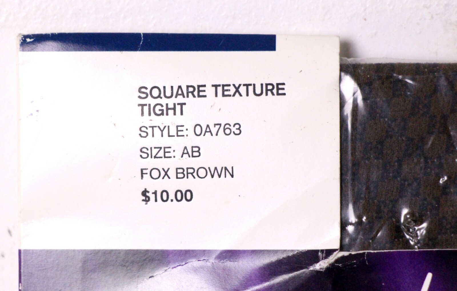 NEW Hanes OA763 ITALY FOX BROWN 92%NYLON 8%SPANDEX SQUARE TEXTURE TIGHTS Sz A/B