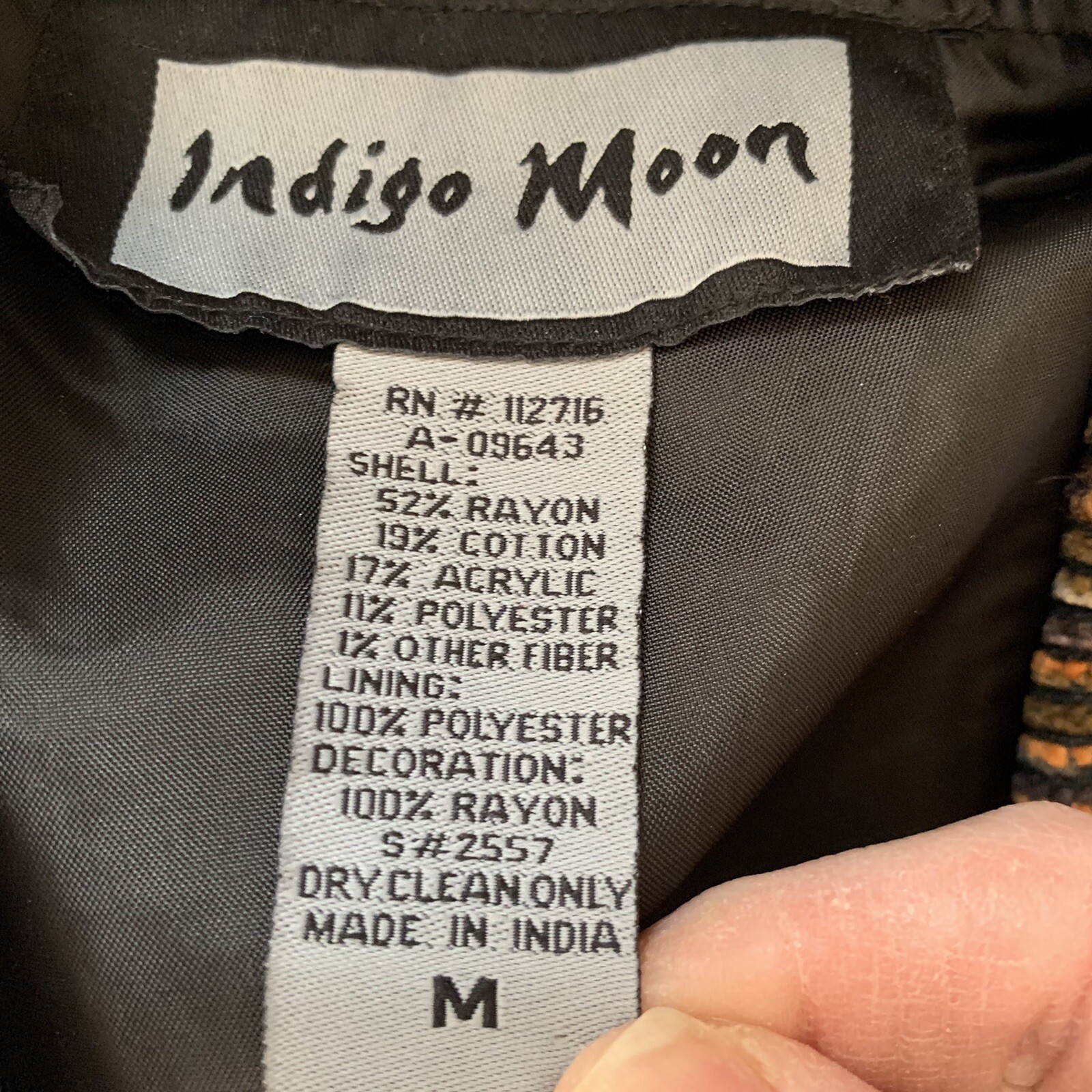 Indigo Moon Brown Floral Jacket Sz M 3/4 Sleeve Button Front Boho VINTAGE JN17