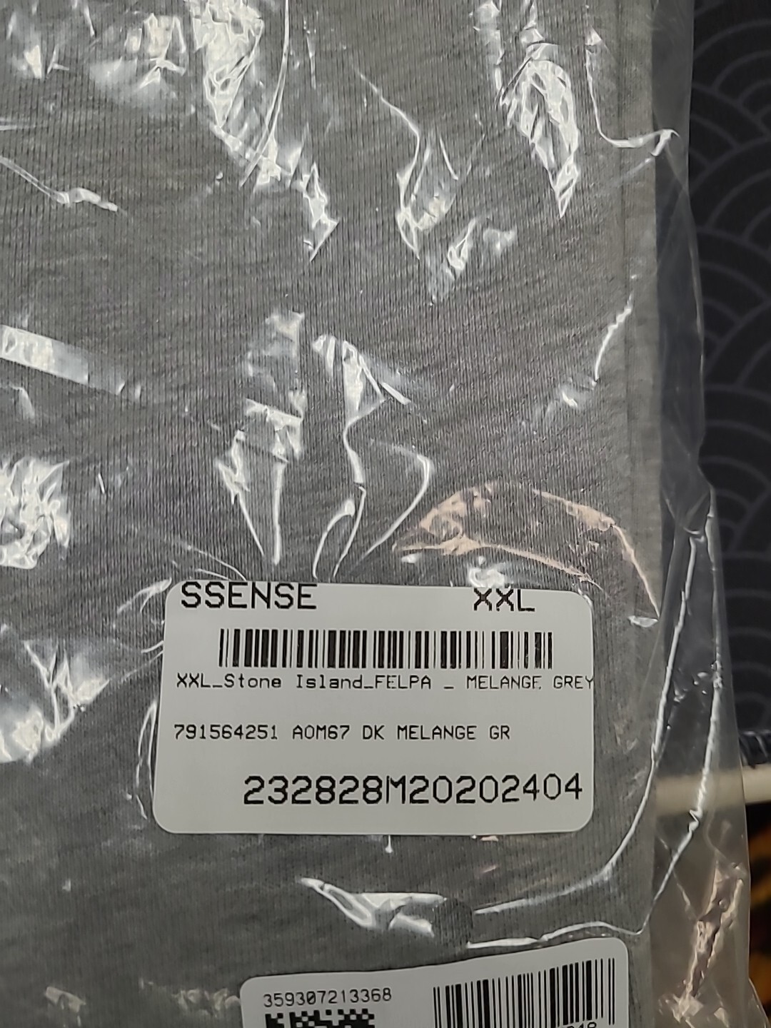 New Stone Island Long Sleeve Full Zip Gray Fleece Sweatshirt Size XXLarge
