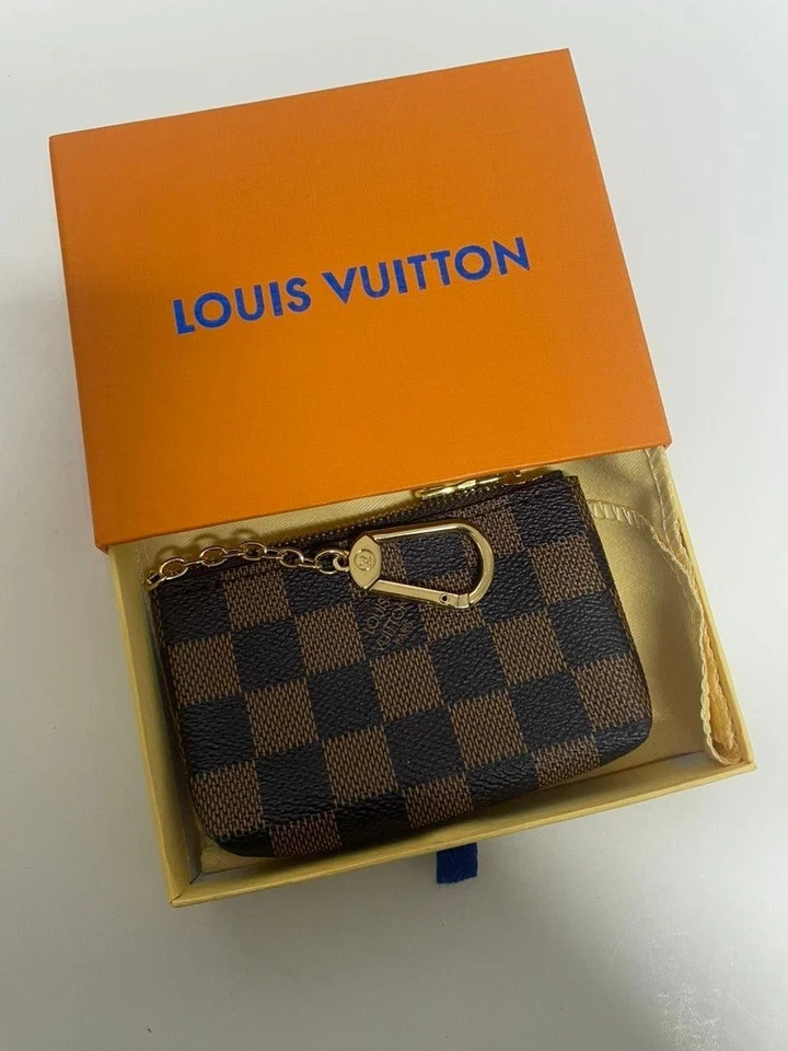 Louis Vuitton Ebene Damier Pochette Cles Coin Purse Key Case US Fast Delivery