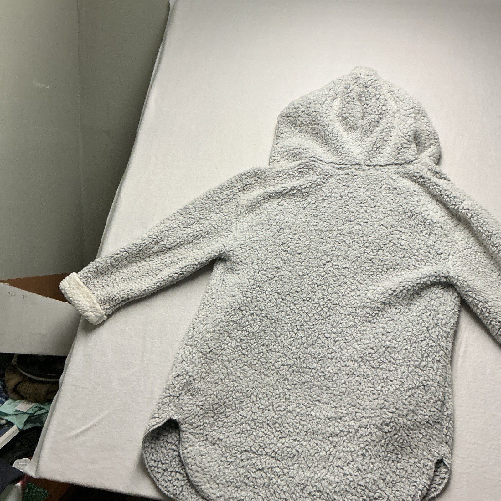 Peaches & Dreams Plush Soft Faux Fur/Sherpa Hooded Sz M WOMENS Over Coat, 3697