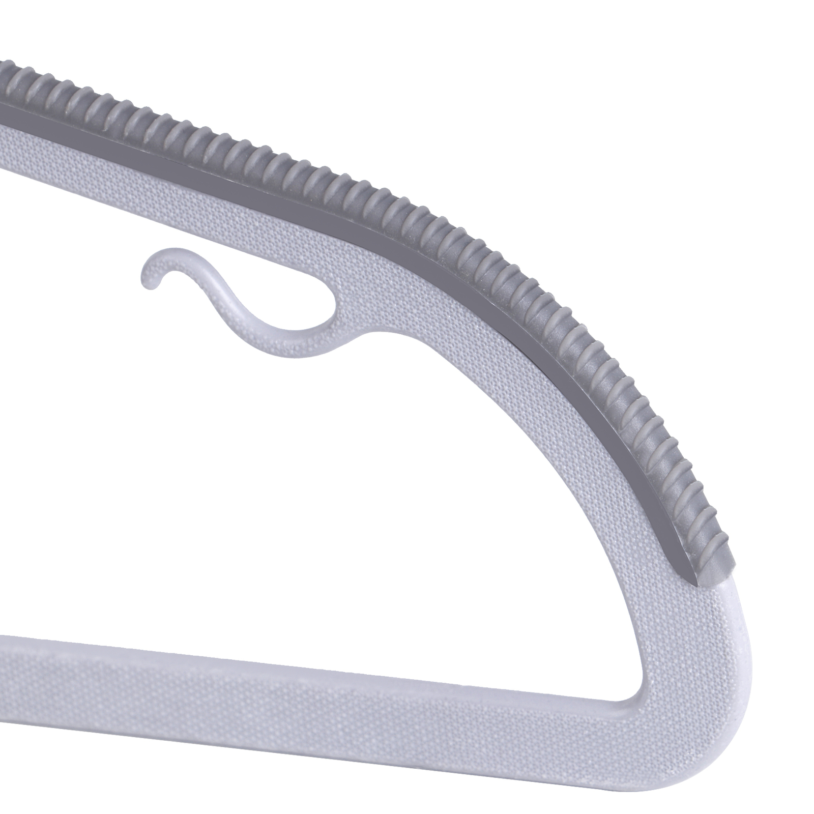 50 Pack Heavy Duty Plastic Hangers Non Slip Clothes Hangers for Coats Pants Gray