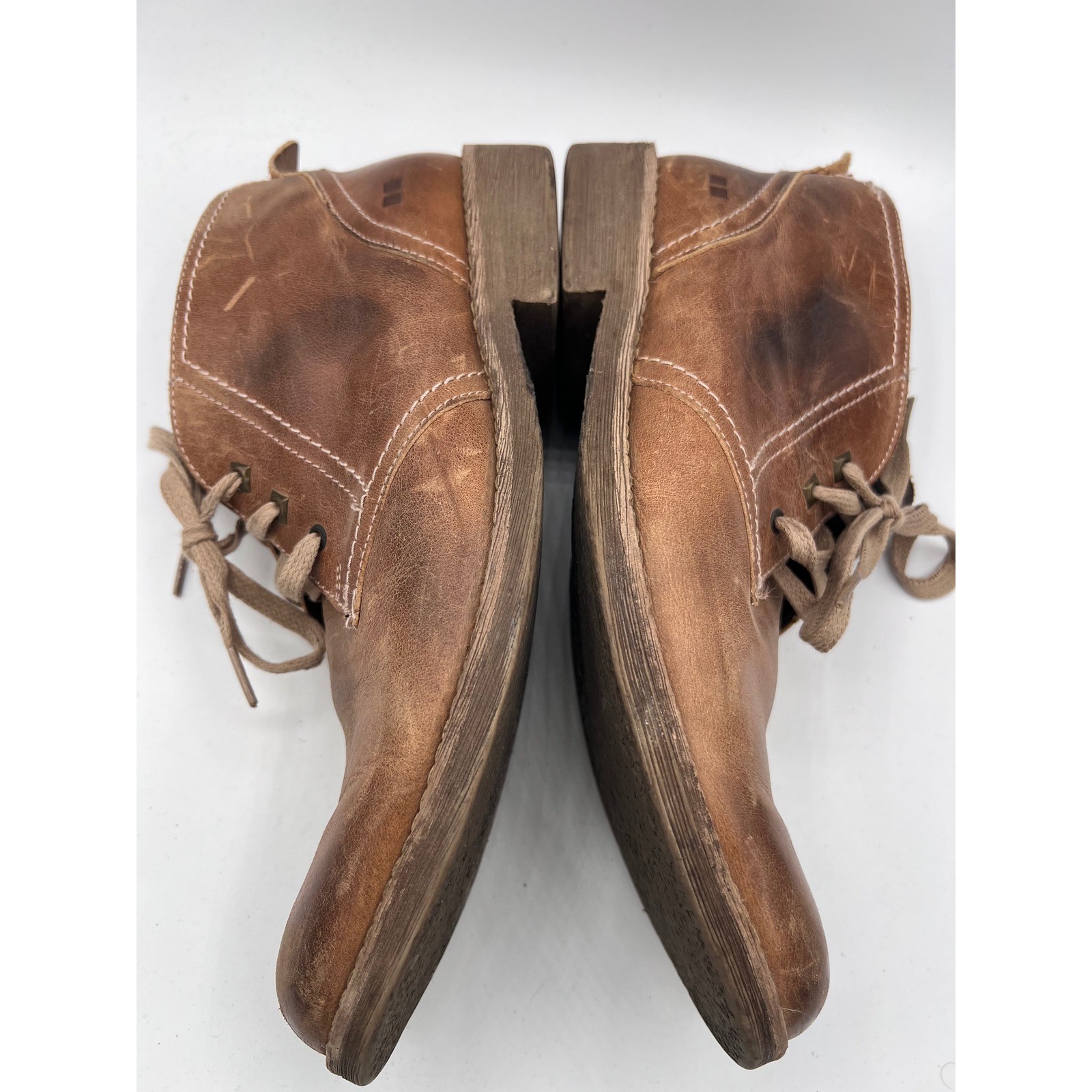 Bed Stu Mens Draco Chukka Boots Size 10.5 Brown Distressed Leather Lace Up