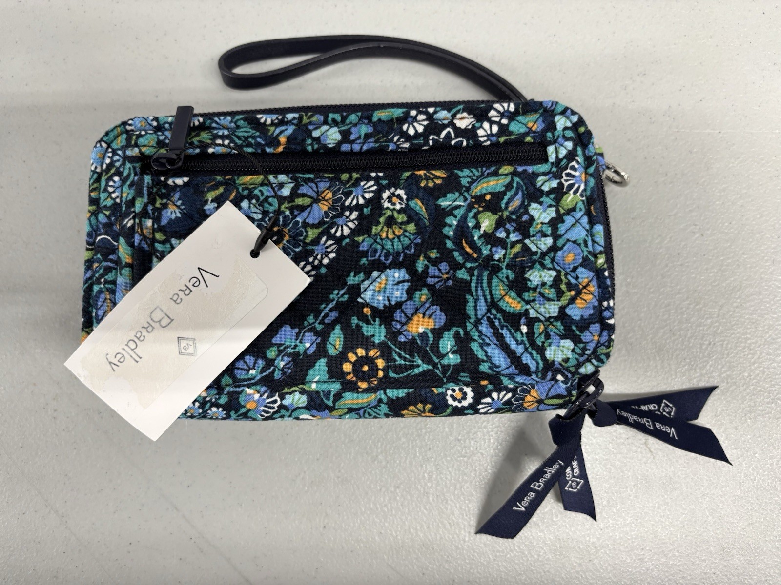 NEW! Vera Bradley AIO Crossbody Wallet Dreamer Paisley Plants RFID Protection