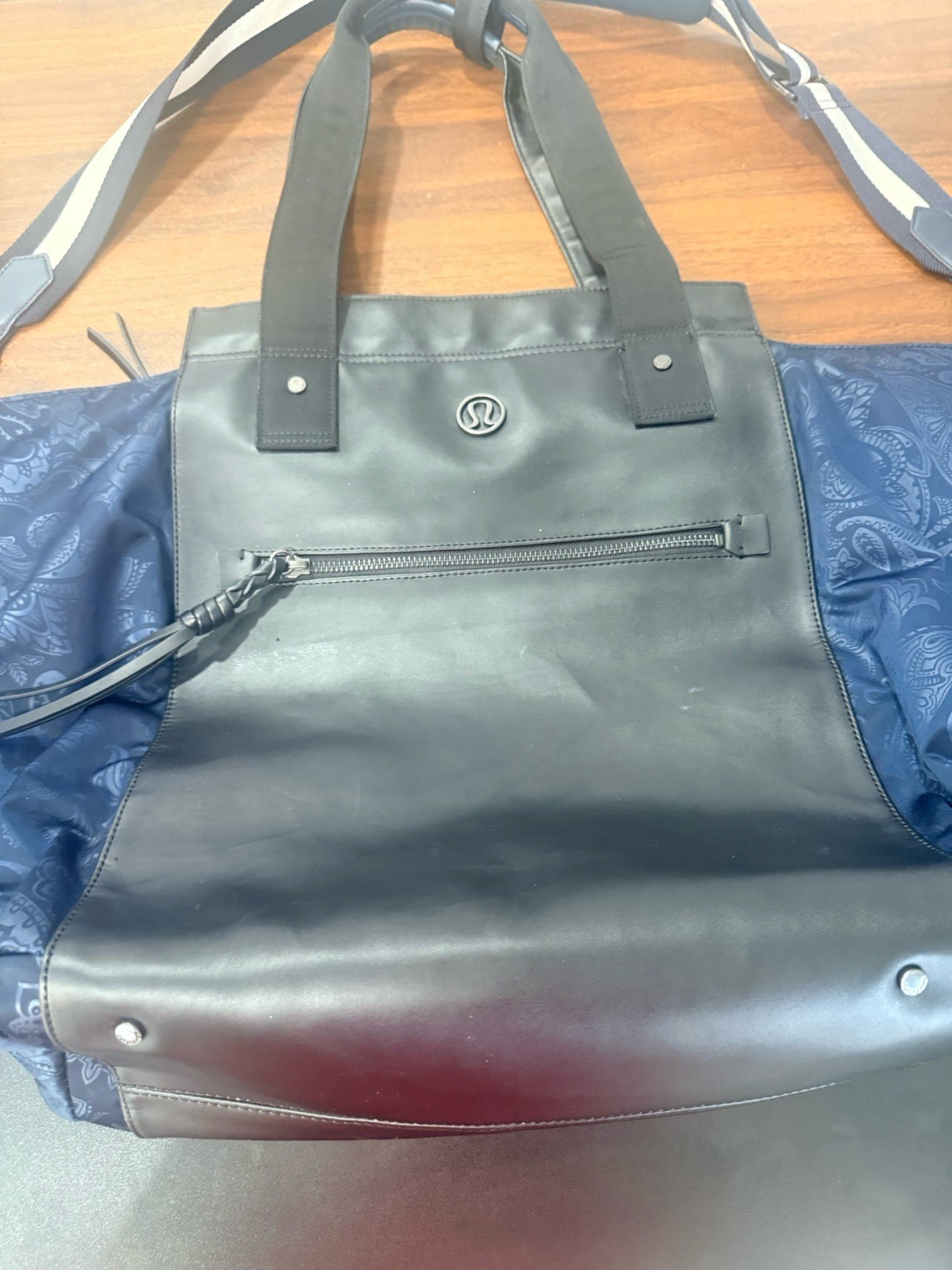 Lululemon Black/blue Tote Bag Large Daily Multi-Pocket Shoulder Gym Travel Bag