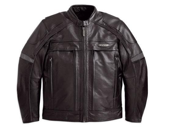 Harley Davidson Men’s FXRG Black Leather Jacket w/Armor & Liner MED 98040-12VM