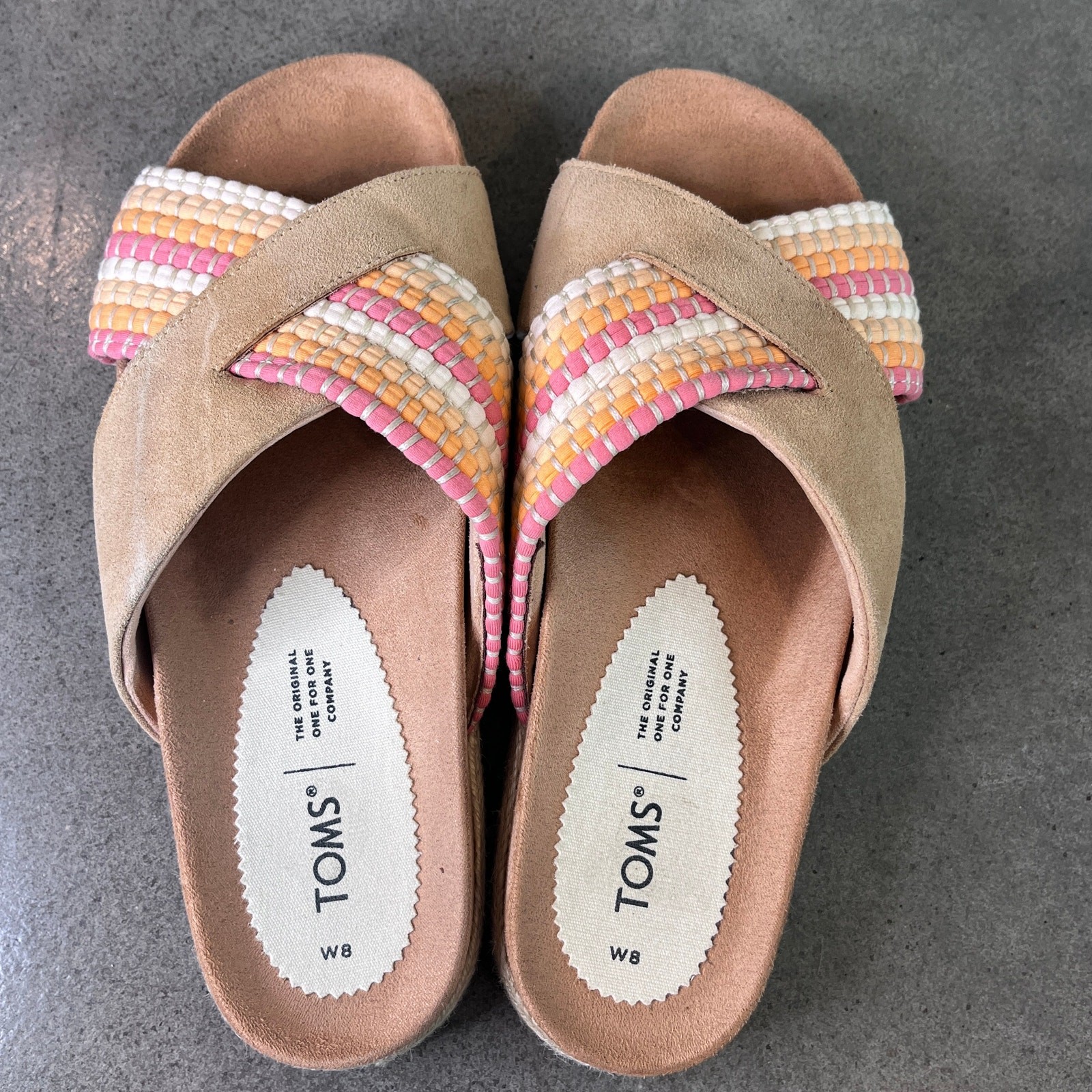 Toms shoes Paloma earth tone suede Sandals womens size 8.5 shoes