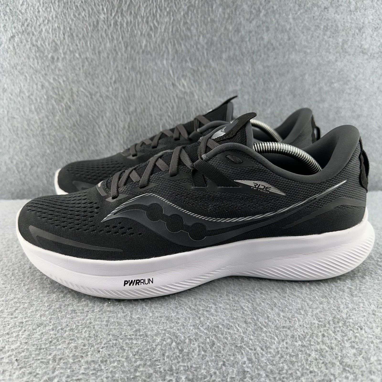 Saucony Ride 15 Mens Size 11.5 Black Athletic Casual Running Shoes Sneakers