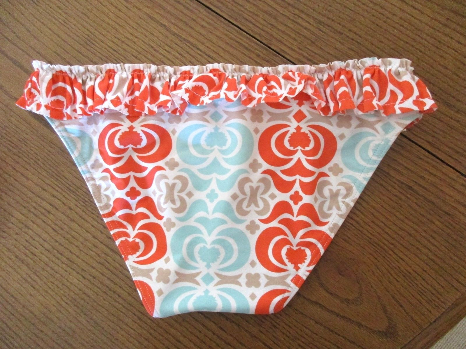 Downeast,Multi-Color Hamptons Bikini Ruffle Trim Swim Bottom,Nylon/Span, S, NWOT
