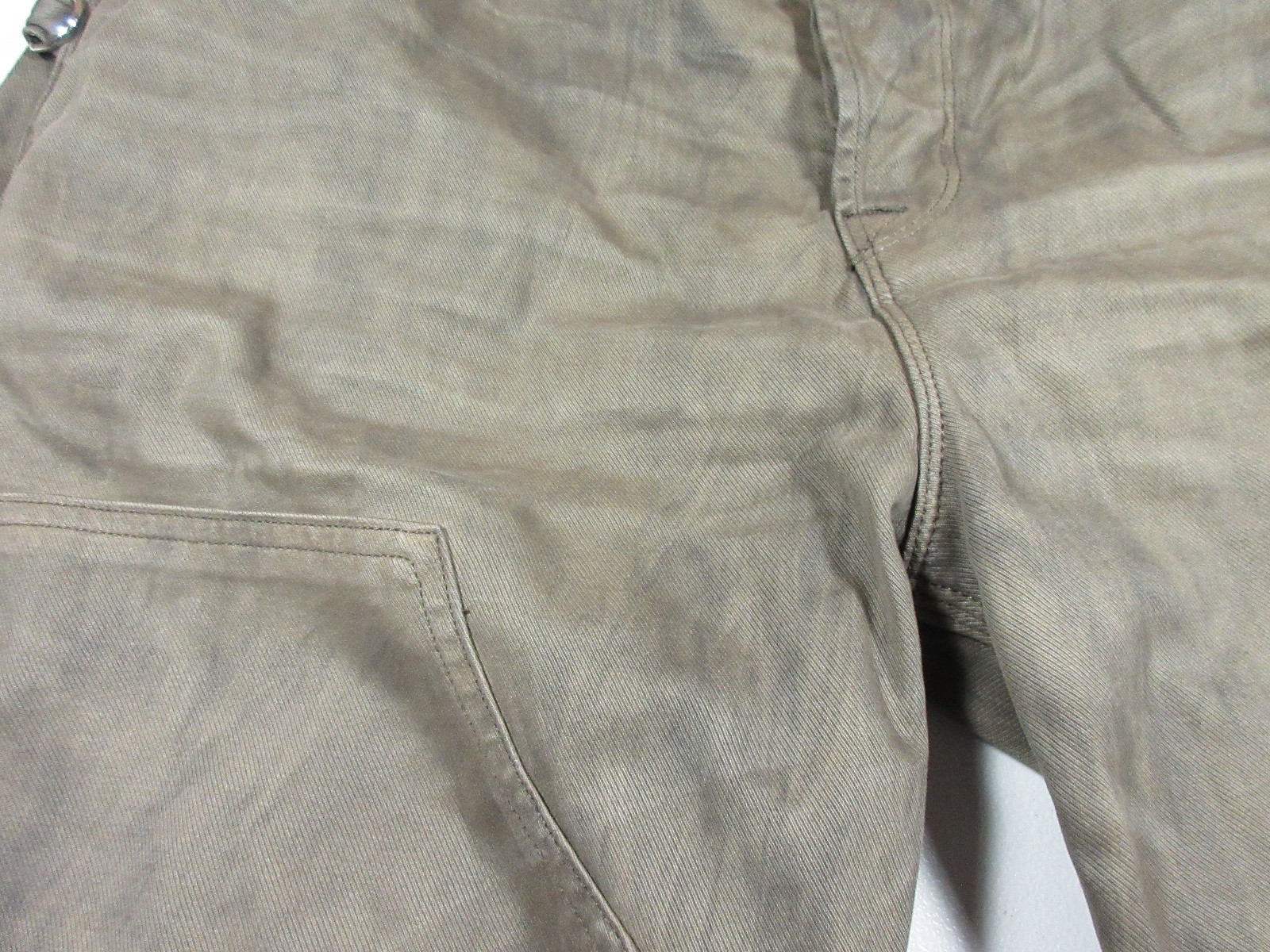 HUDSON mens brown distressed stained buttonfly Hunter work pant 34×32 NWT