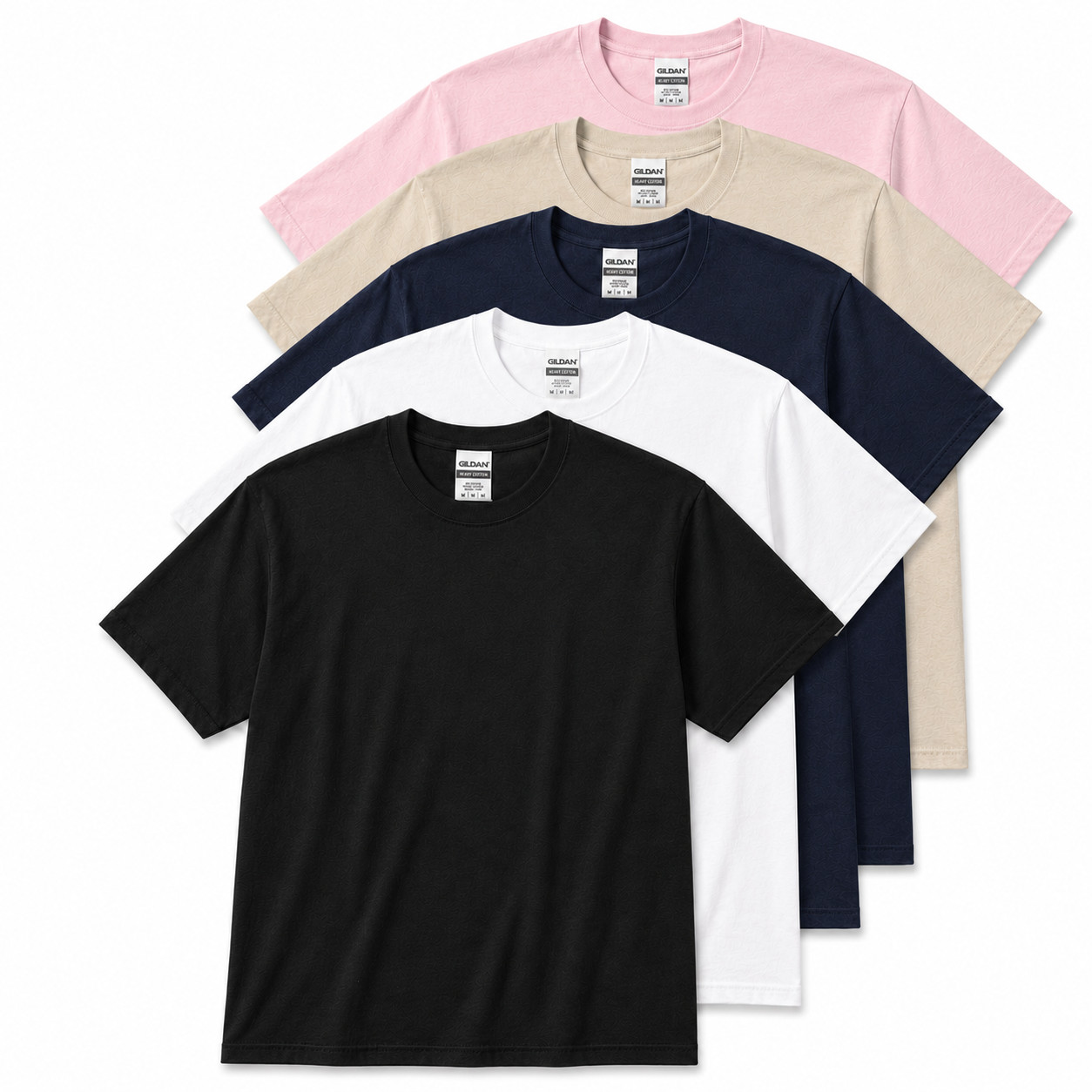 Gildan Heavy Cotton 5000 T-Shirt 3 & 5 Pack Men’s Plain Crew Neck Cotton Tee
