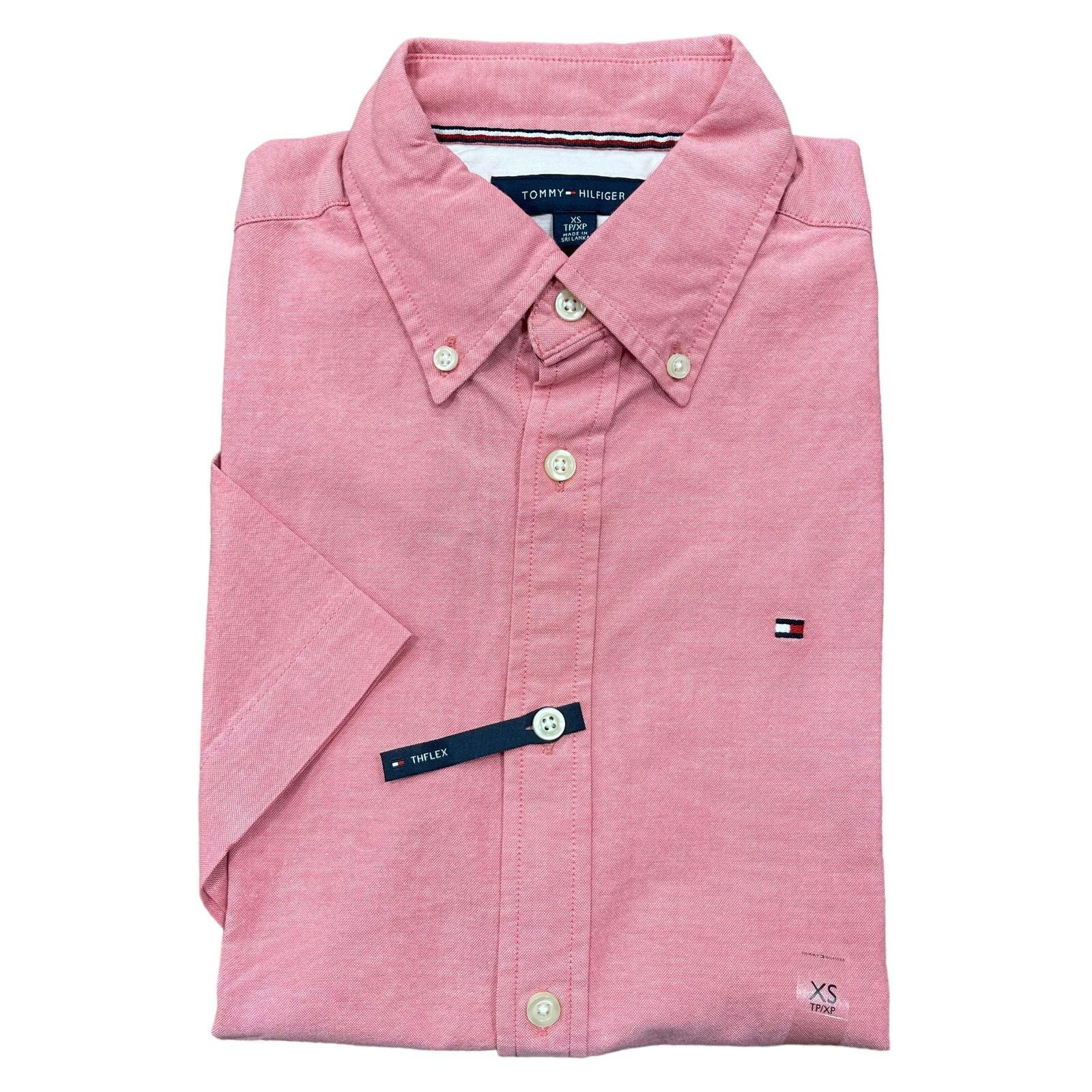 NWT Tommy Hilfiger Men’s Regular Fit Stretch Cotton Oxford Short Sleeve Shirt