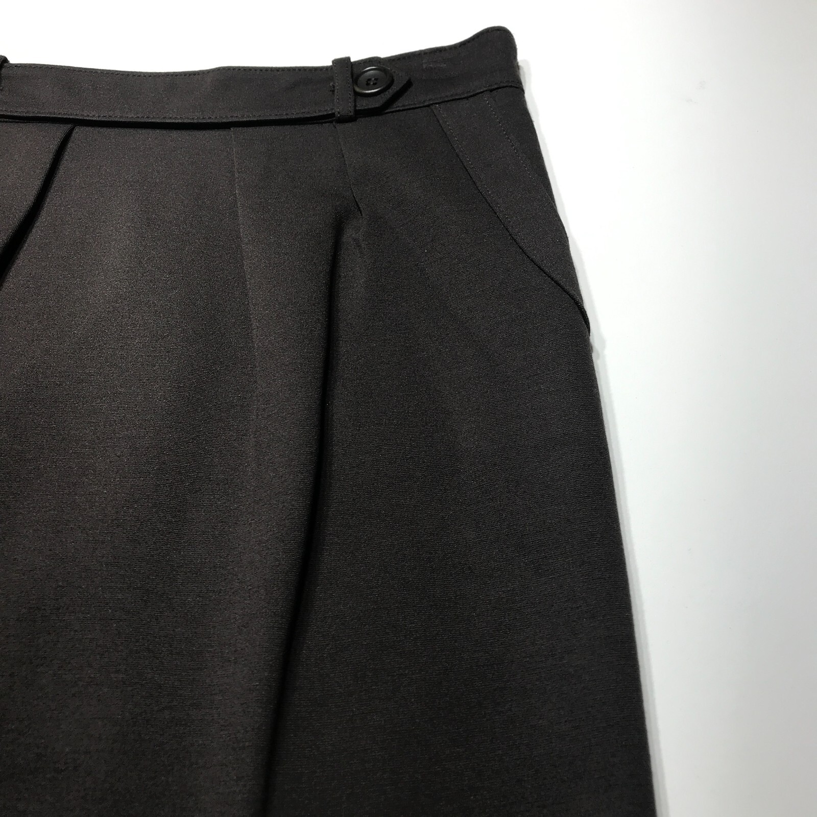 Premise Skirt Womens Size 4 Brown Ponte Pleated Button Tab Waist Pockets Career