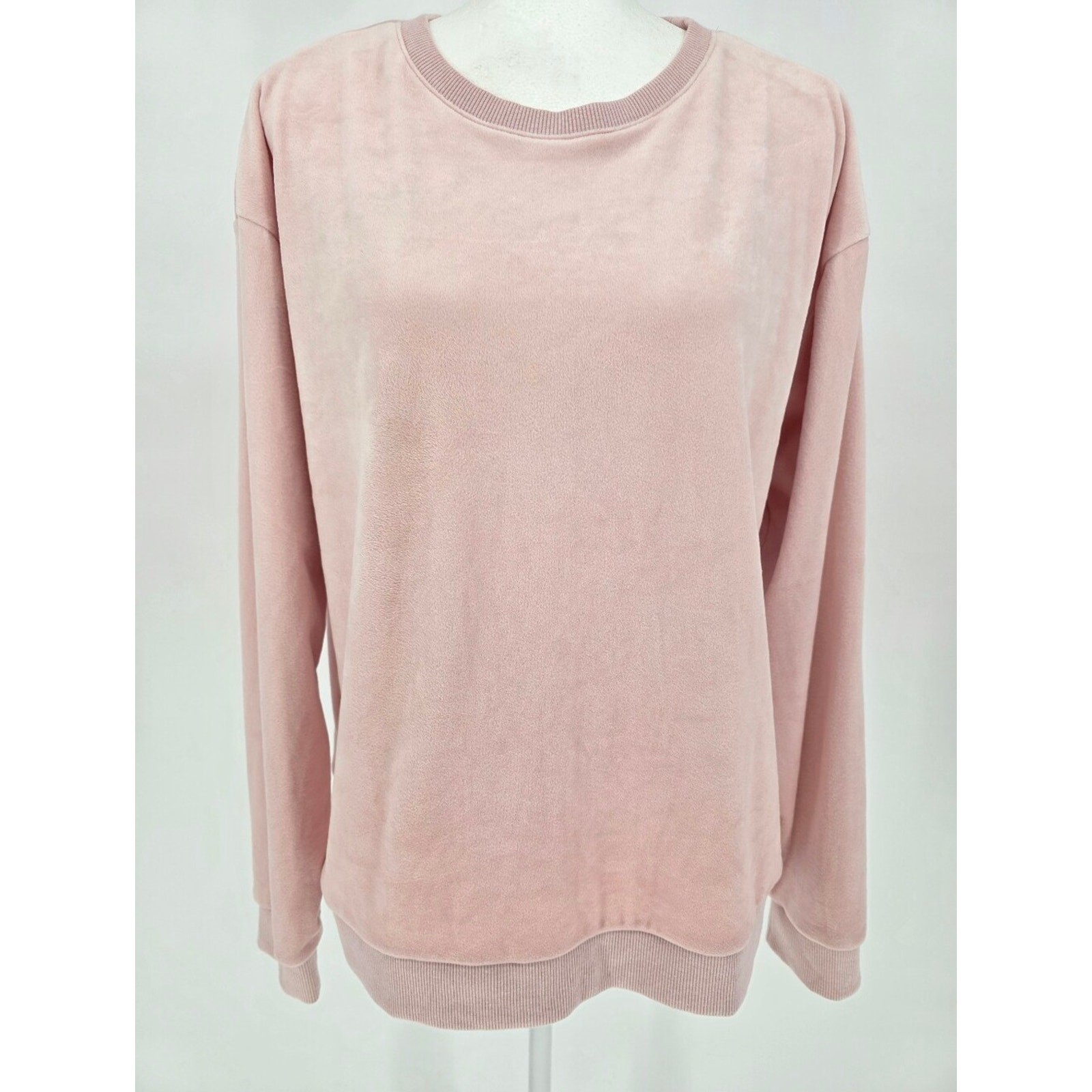 NWT Banana Republic Pink Velour Pullover Sweatshirt XL Soft Lounge