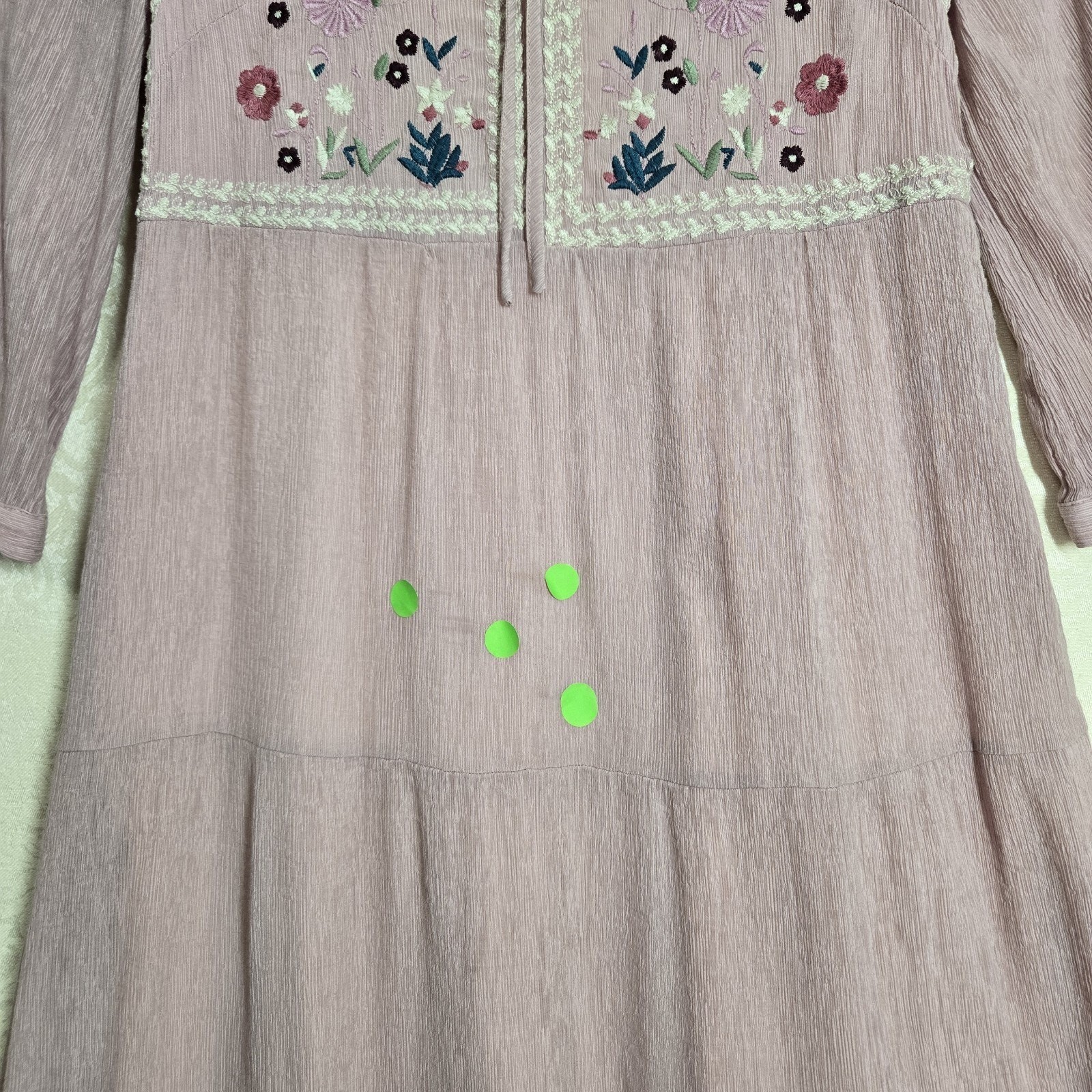 Orange Creek Embroidered Midi Dress XS/S Pink Boho Cottage Romantic Feminine
