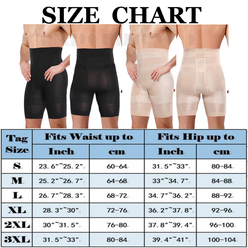 Mens Compression High Waist Slimming Shorts Tummy Control Body Shaper Pants