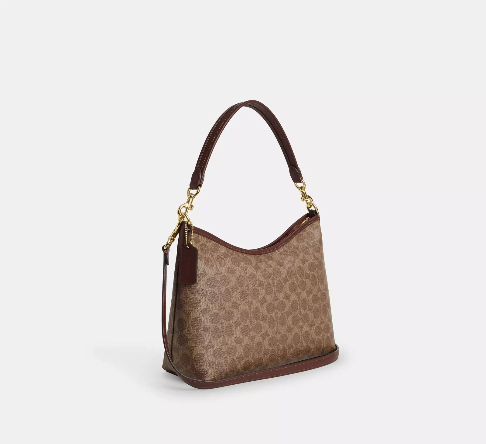 NWT Coach Laurel Shoulder Bag In Signature Canvas CV975 -Gold/Tan/Brown