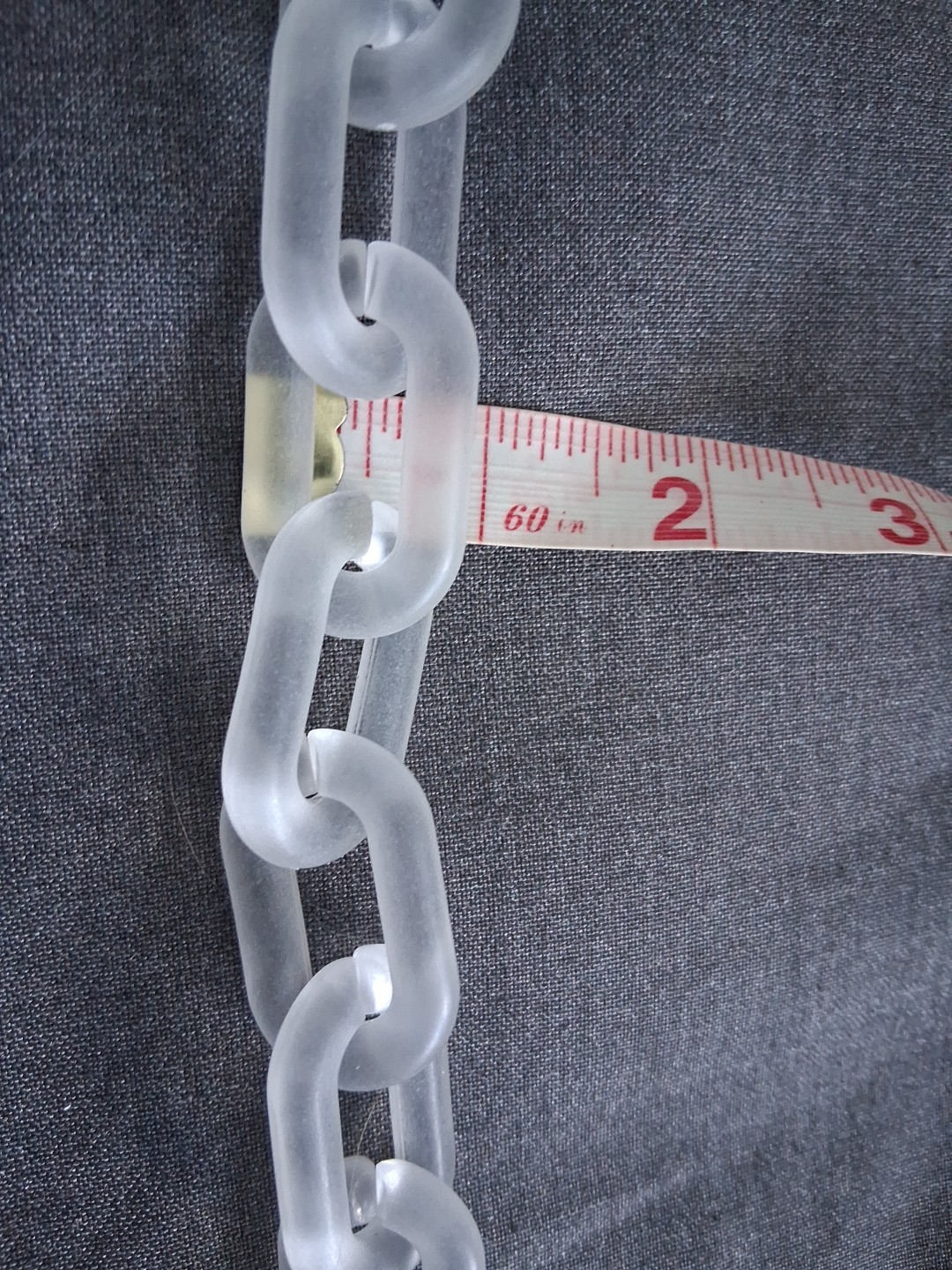 Large Chain Matte Clear Acrylic Handbag Strap Gold Tone Clasp Replace. 21″ Drop