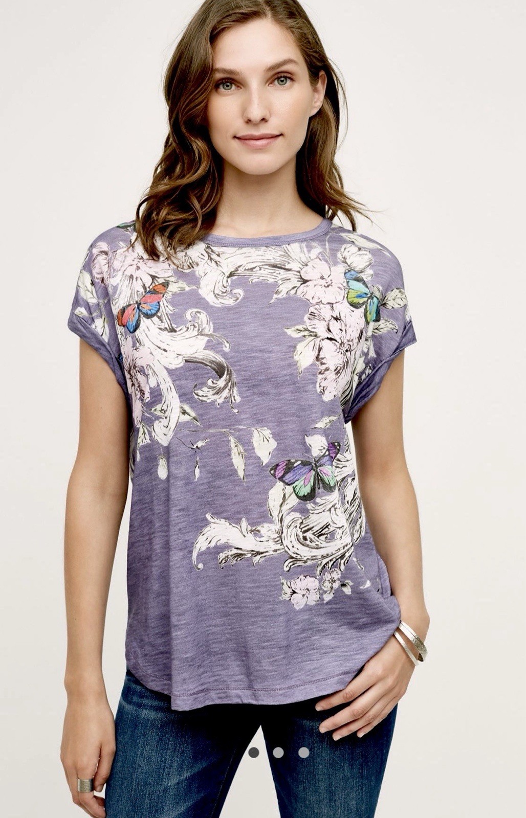 ANTHROPOLOGIE POSTMARK BAROQUE FLORAL TOP L/XL MERMAID WHIMSYGOTH COQUETTE FAIRY