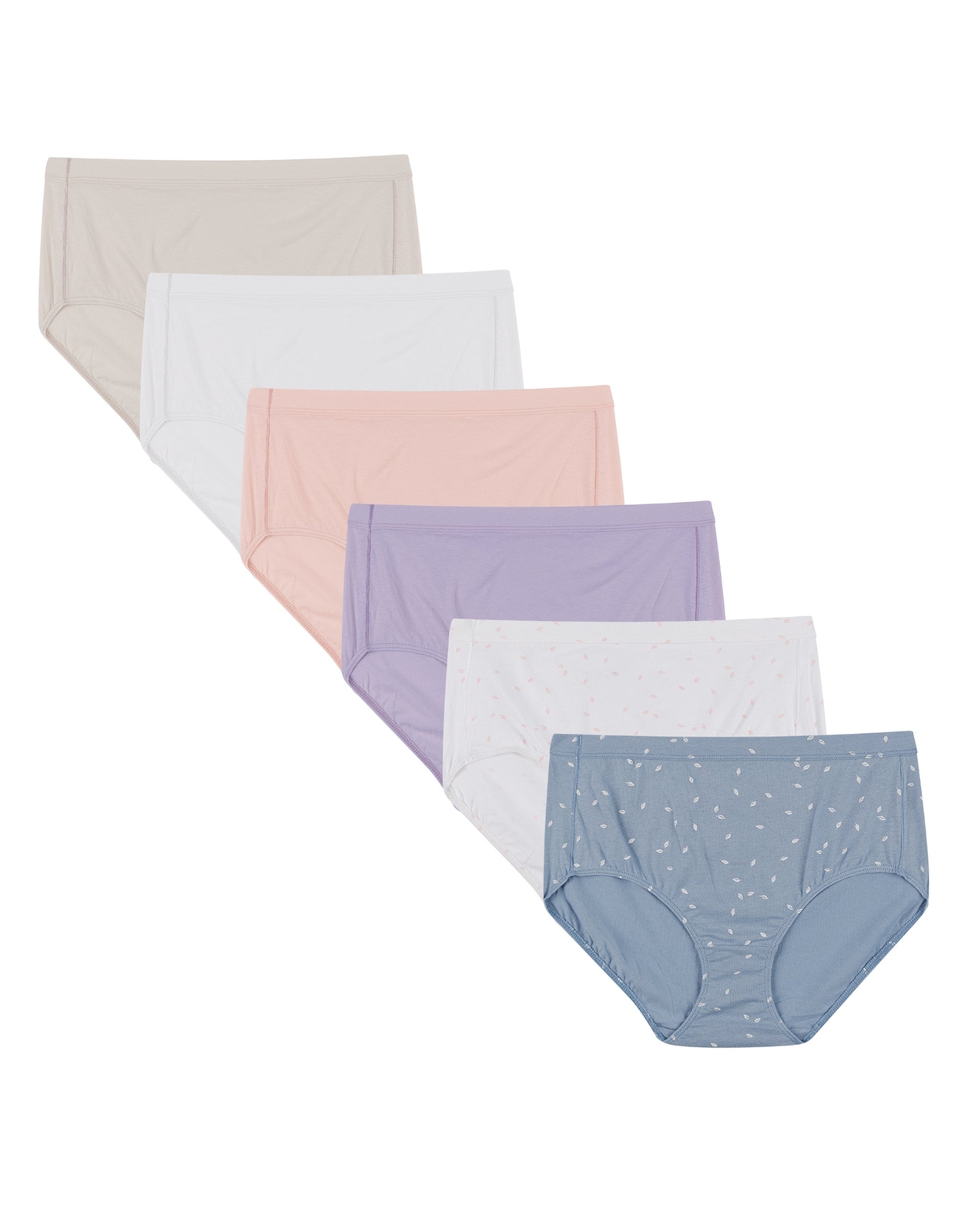 Hanes Womens Brief 6-Pack Pure ComfortSoft Waistband Assorted Colors Value 6-10