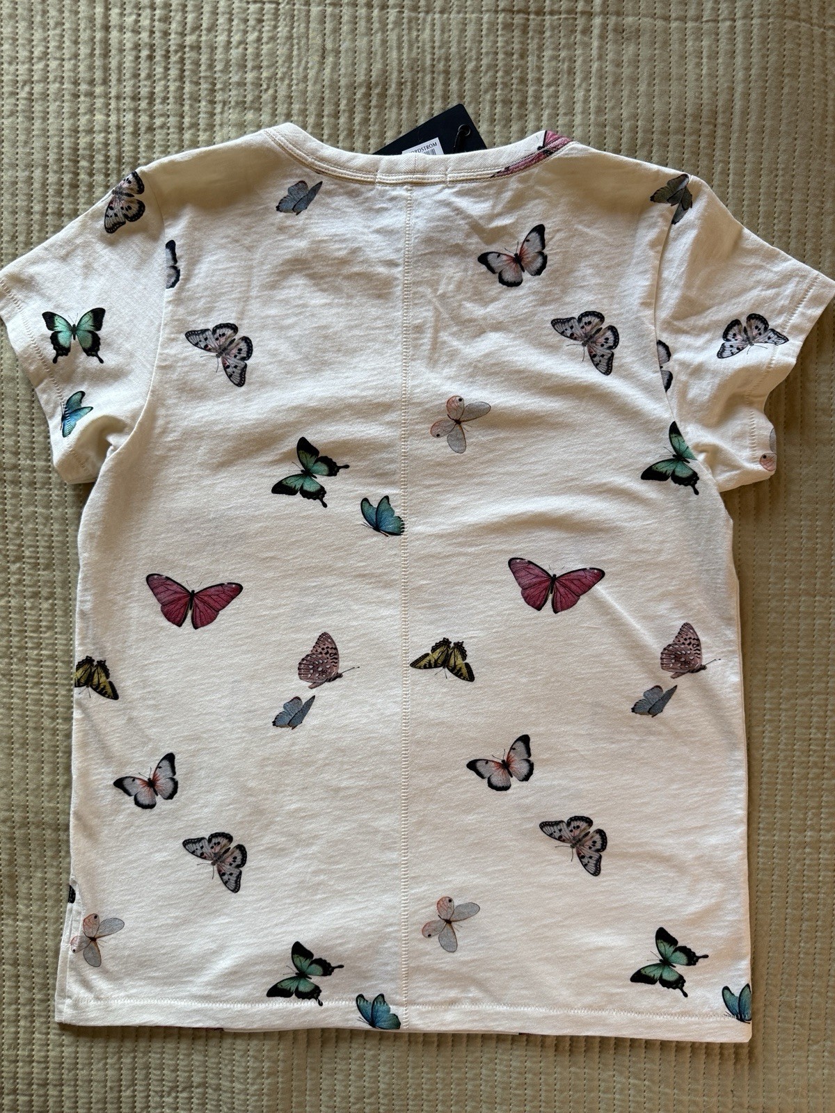Rag and Bone All Over Ozzy Graphic Tee Size Medium Butterfly Print Pima Cotton