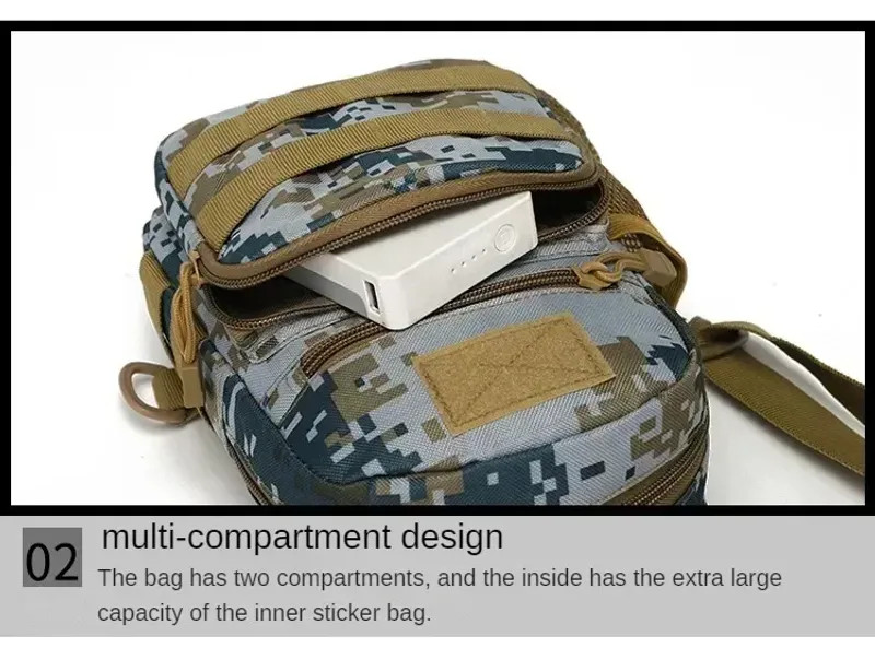 Tactical Shoulder Bag Nylon Molle Chest Sling Backpack Men Outdoor Hiking Campin