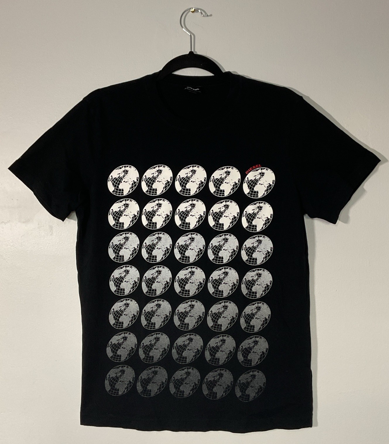 Diesel Globe Crew Neck Cotton-Jersey Tee Size S