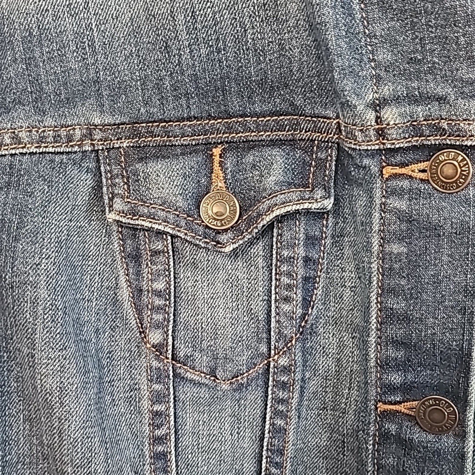Old Navy Dark Denim Trucker Jacket Womens L Tall Oversized Utility Versatile EUC