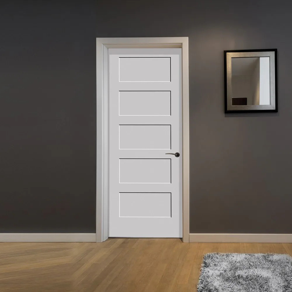 CODEL Doors Shaker Interior Doors 30-in x 80-in White 5-panel Smooth Solid|27452