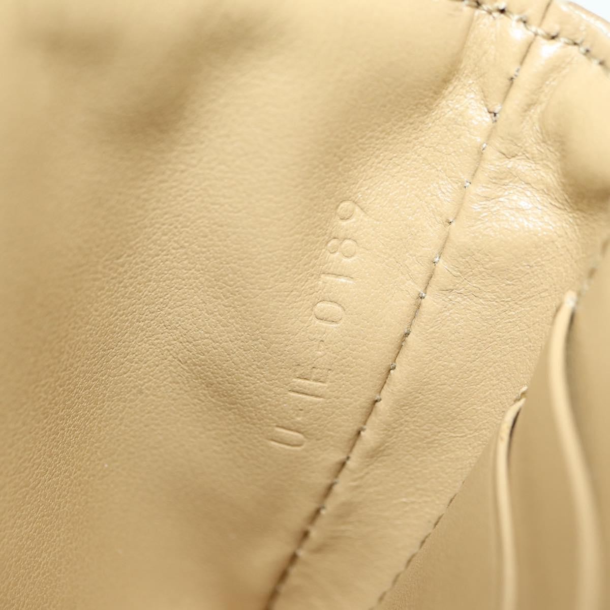CELINE C Charm Coin Purse Leather Gold Auth am11616V