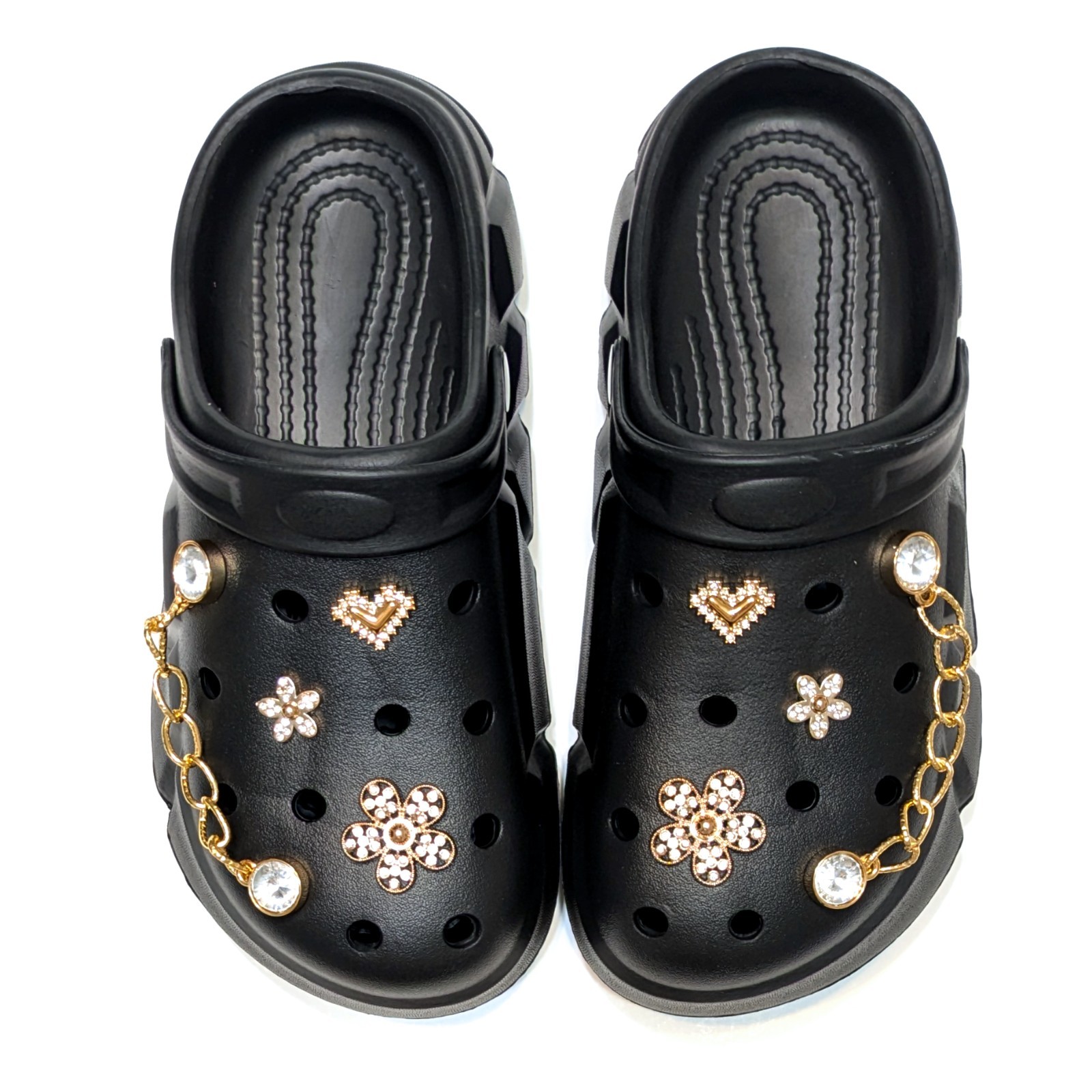 GIRL’S BLACK CLOGS – Accessories Optional, Little & Big Kids’ (C11-J4)